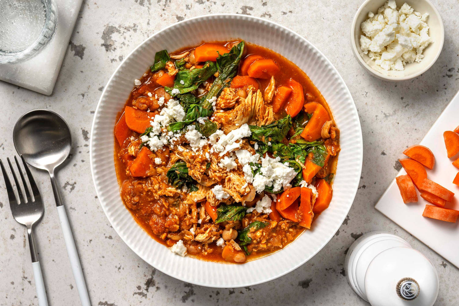 Soupe orientale poulet effiloché & cumin