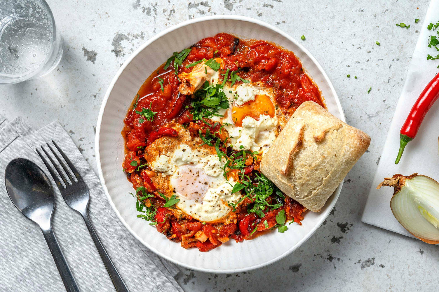 Chakchouka au fromage de chèvre frais