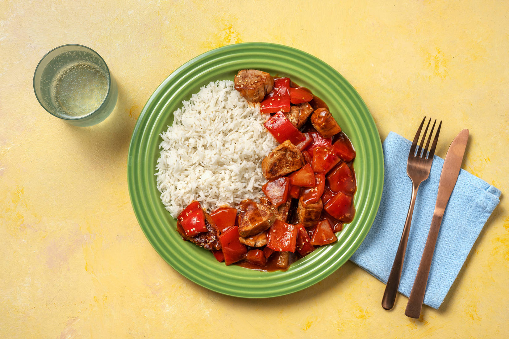 Bio-Schweinefilet süßsauer mit Aprikose