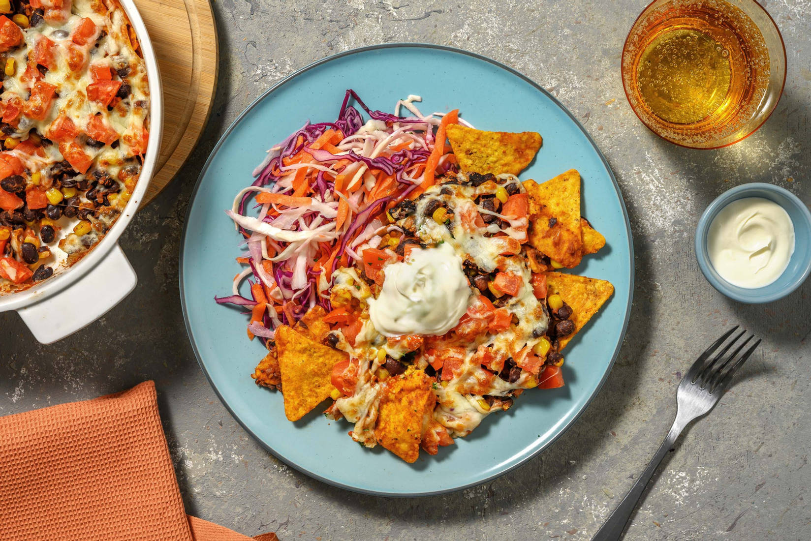 Nachos garnis végétariens