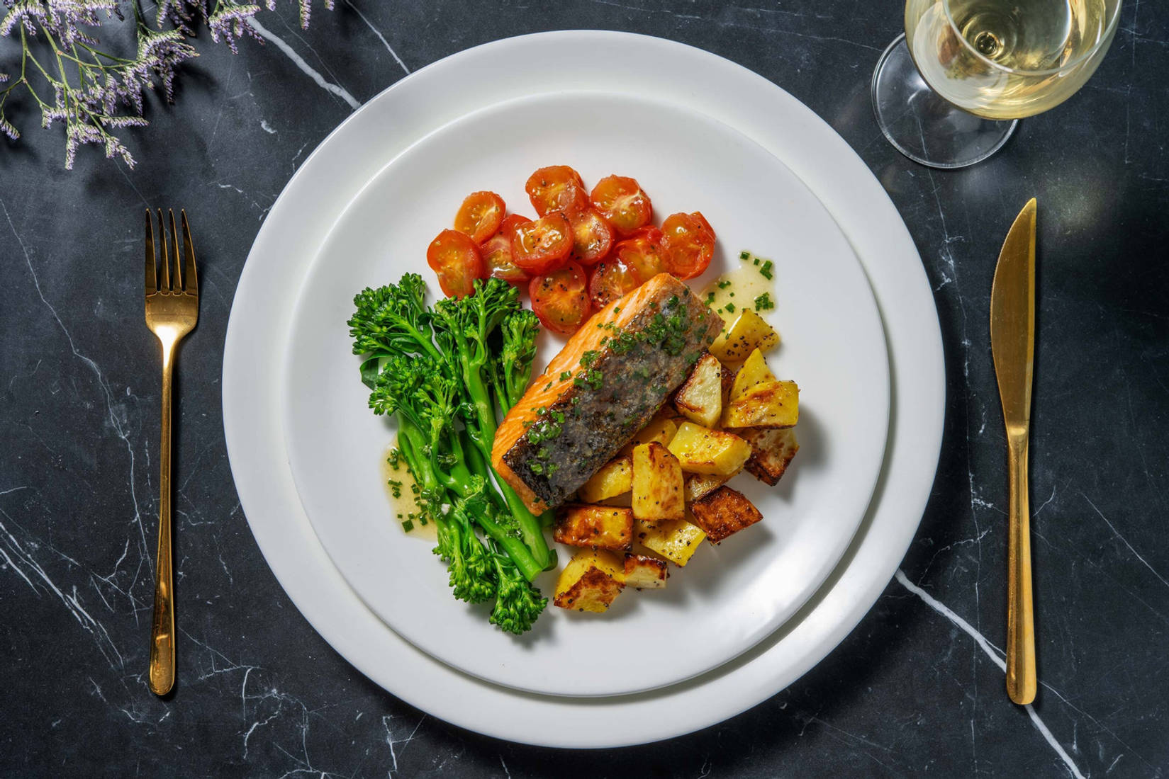 Pan-Seared Salmon and Chive Butter