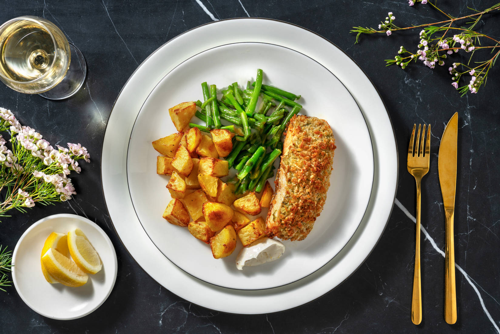 Pesto Crusted Salmon and Lemon Aioli