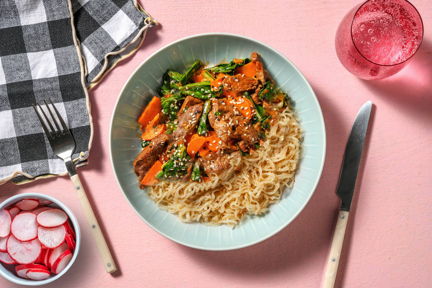 Bœuf teriyaki et nouilles complètes