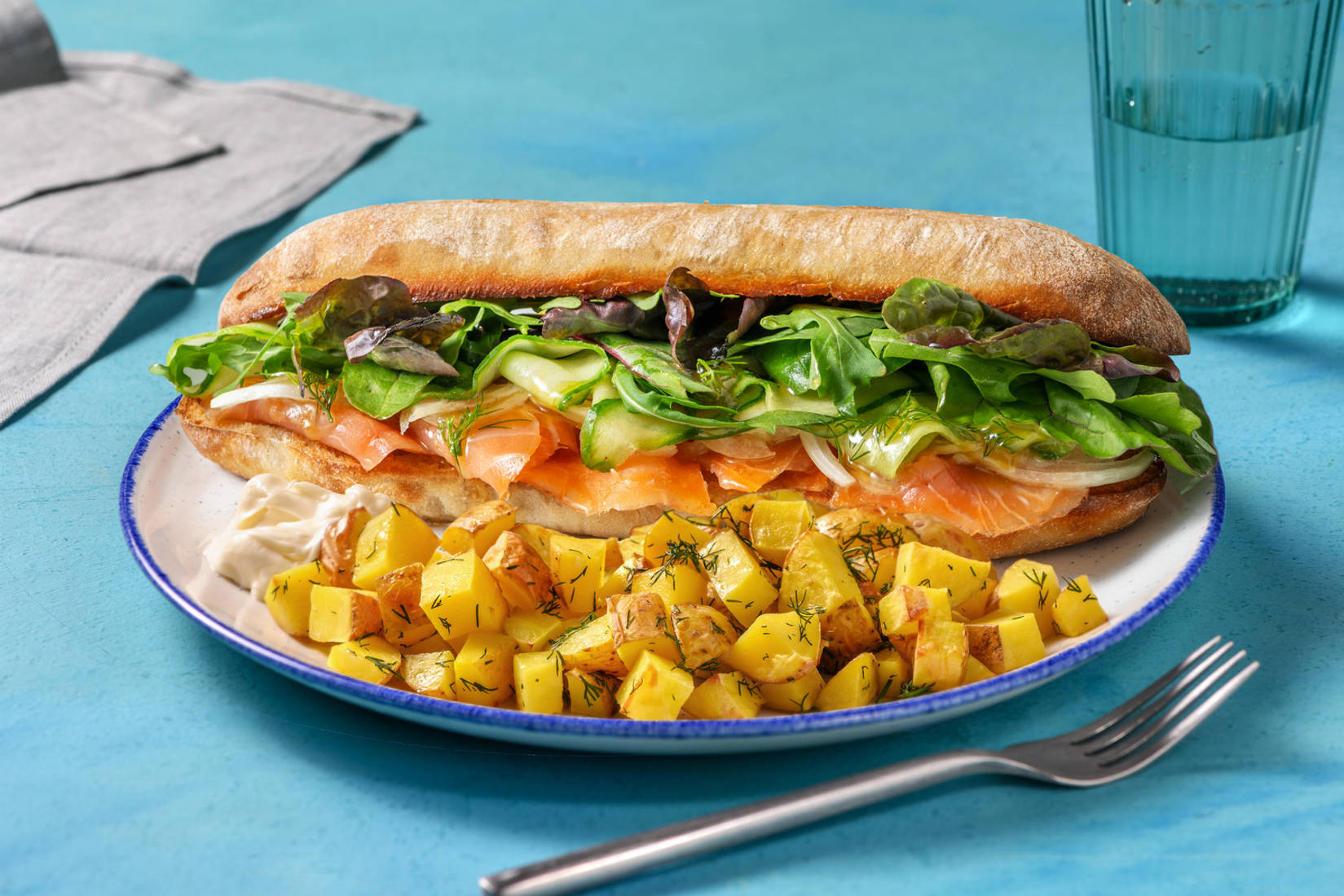 Kaldtrøkt laksesandwich