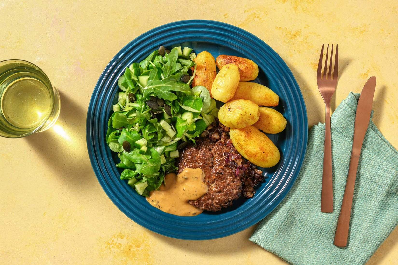 Steak haché en sauce au poivre noir