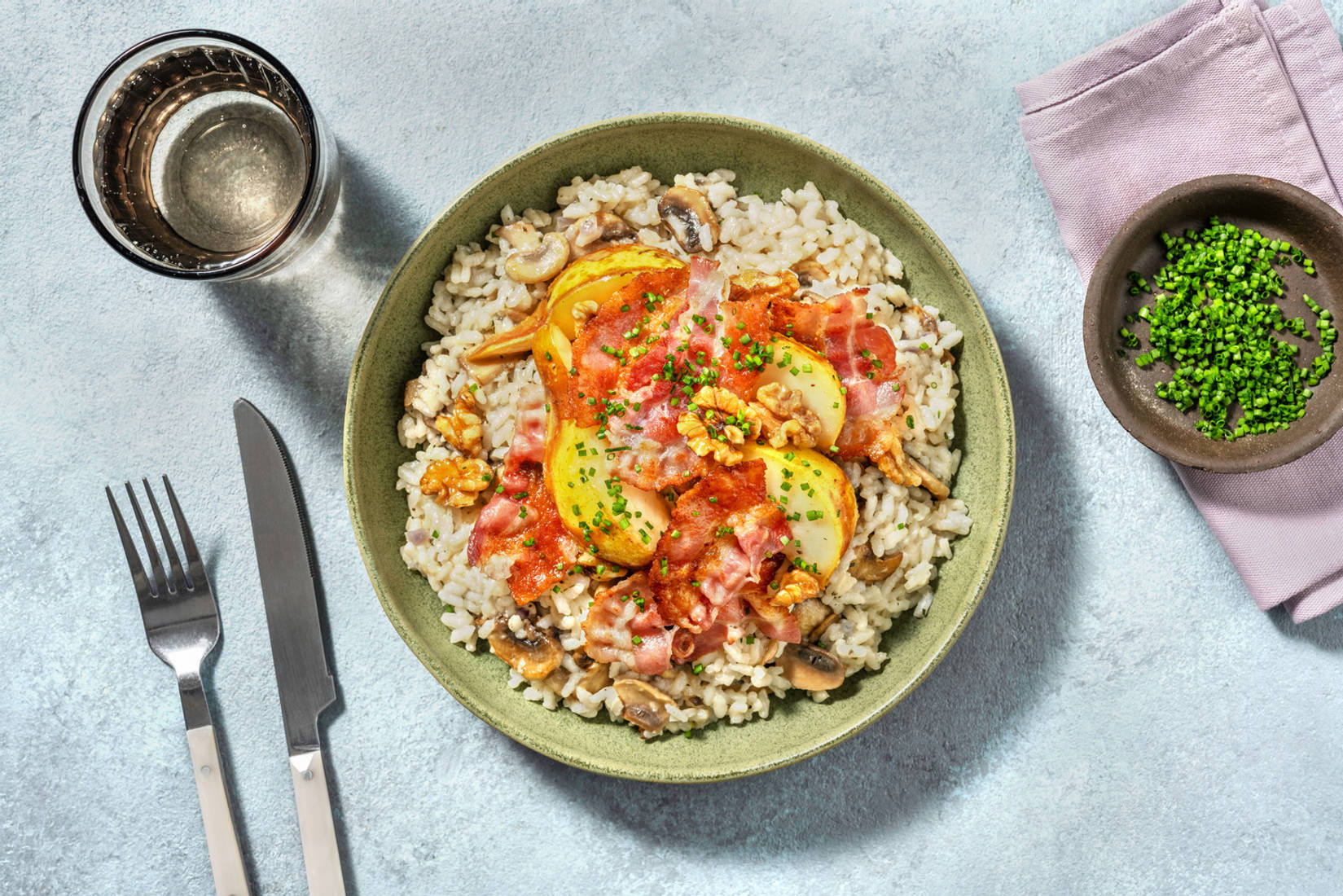 Cremiges Pilzrisotto mit Bacon