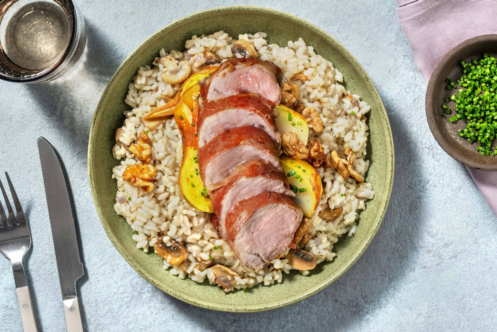 Cremiges Pilzrisotto mit Bio Schweinefilet