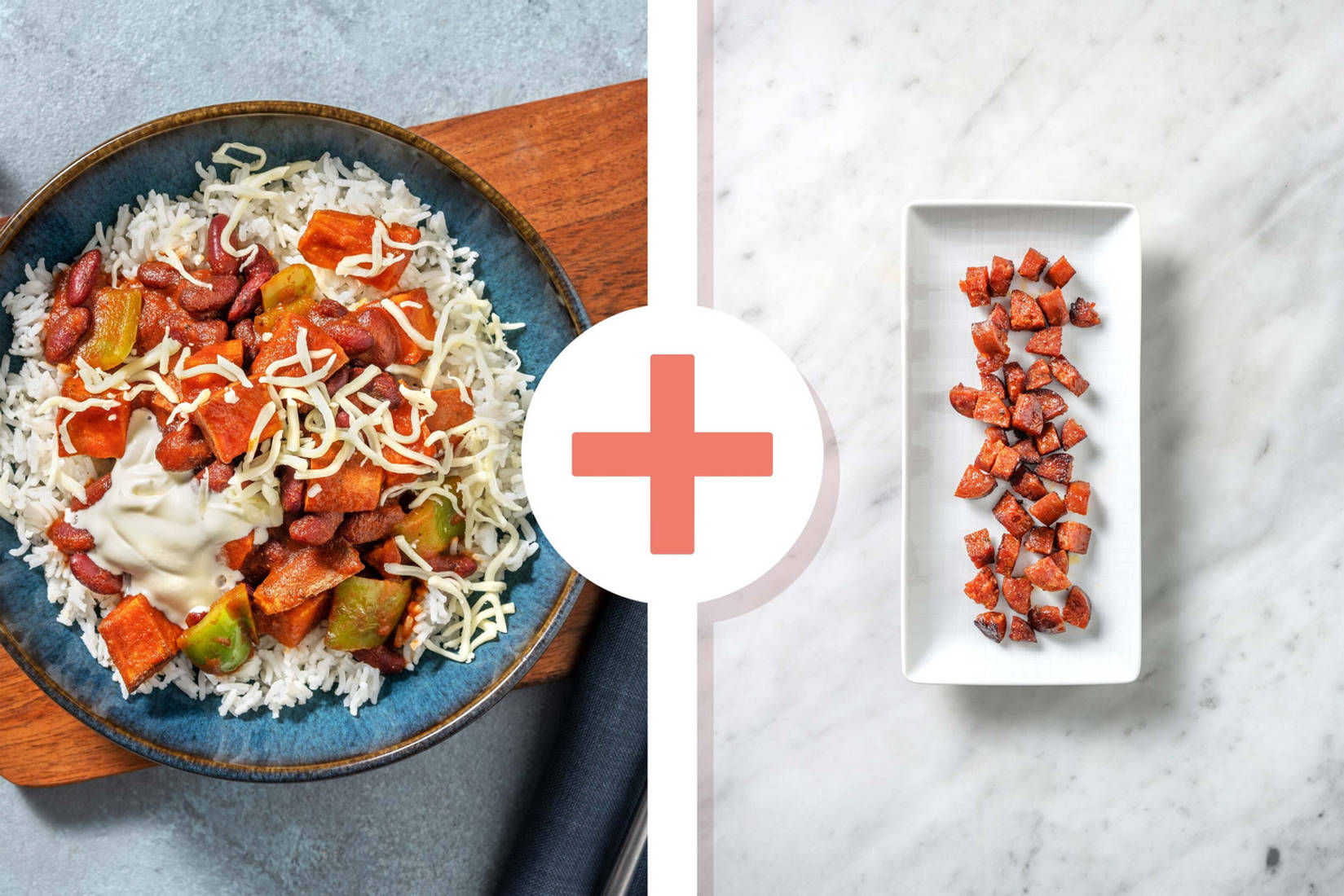 Roasted Sweet Potato, Chorizo and Kidney Bean Chilli