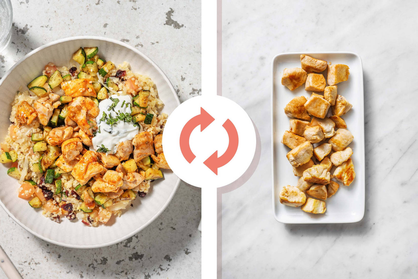 Harissa Diced Chicken Breast on Jewelled Bulgur