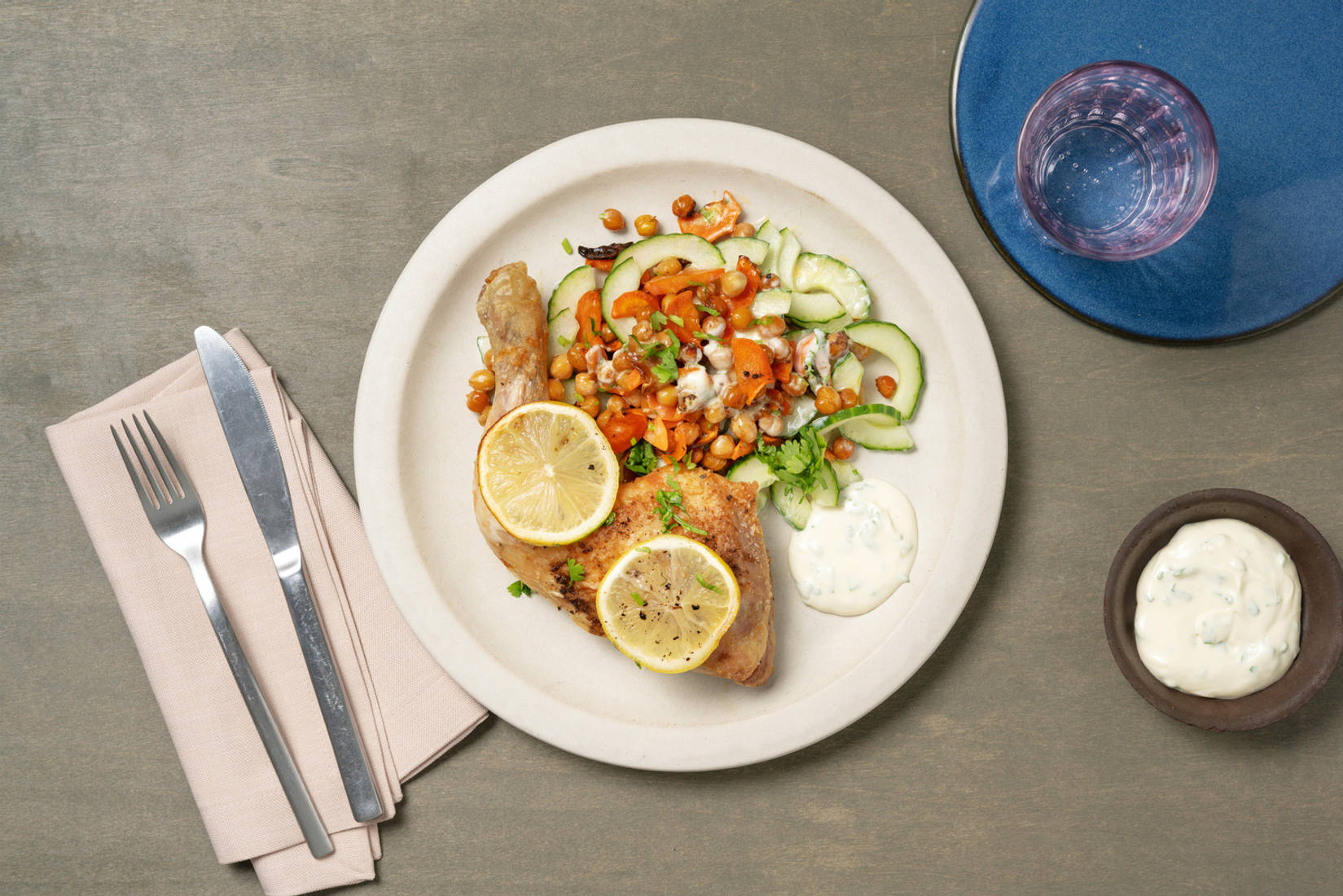 Cuisse de poulet rôtie au citron & épices