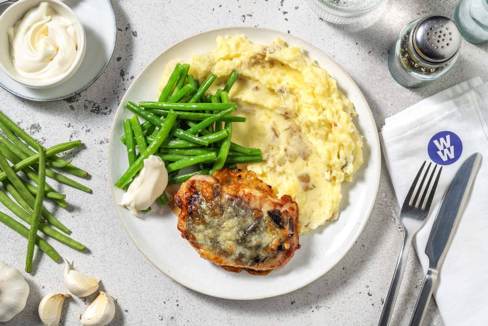 Cheese and Caramelised Onion Pork Steak