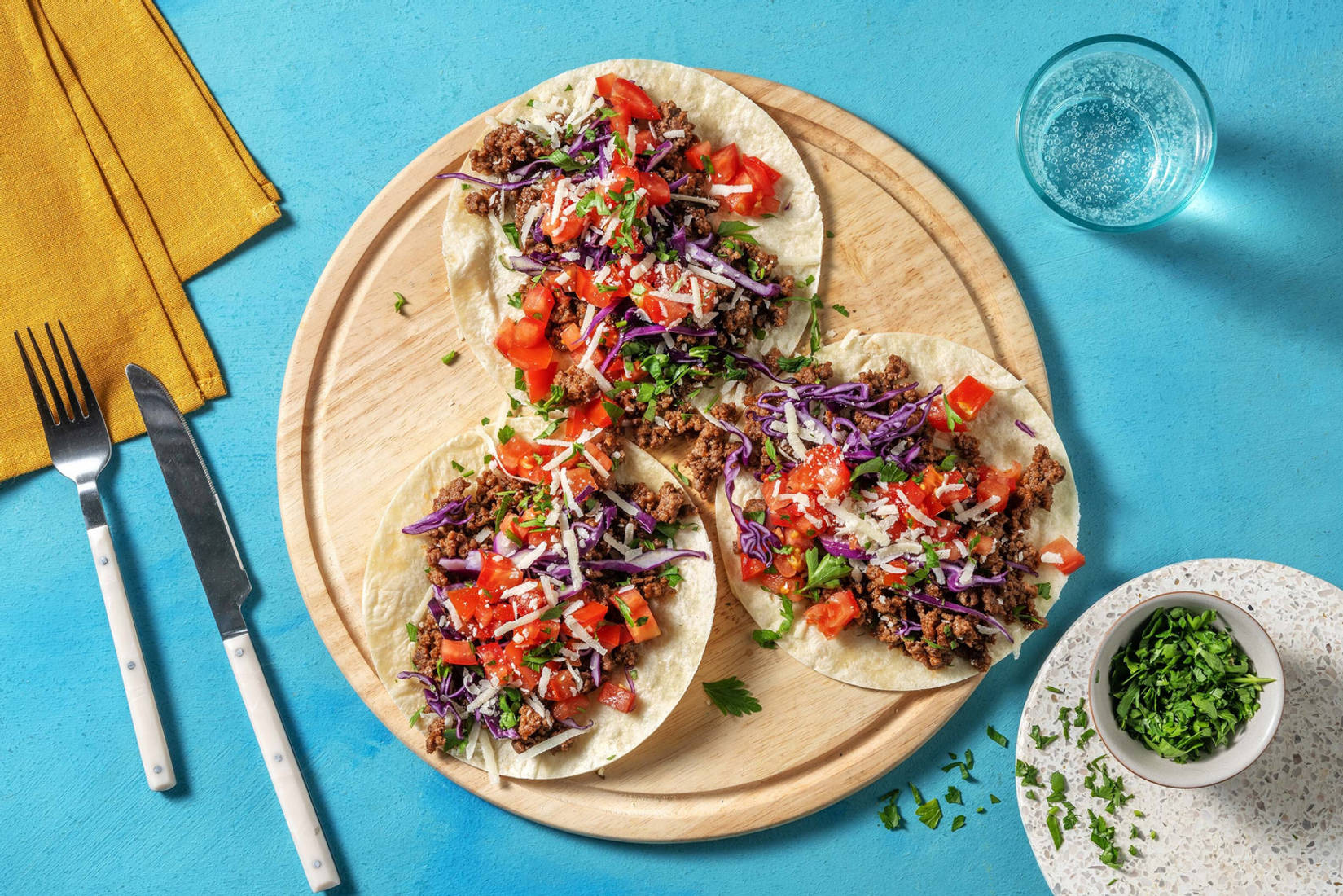 Tostadas Mex di carne e formaggio