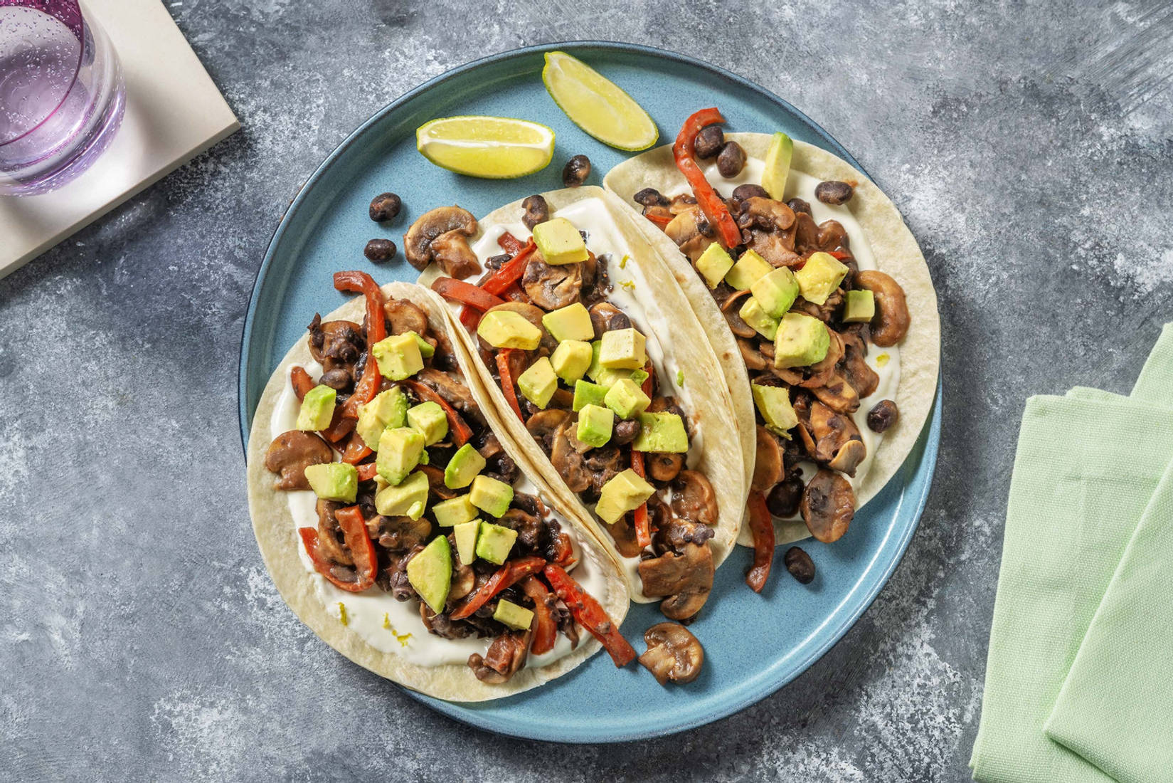 Black Bean, Pepper and Mushroom Fajitas