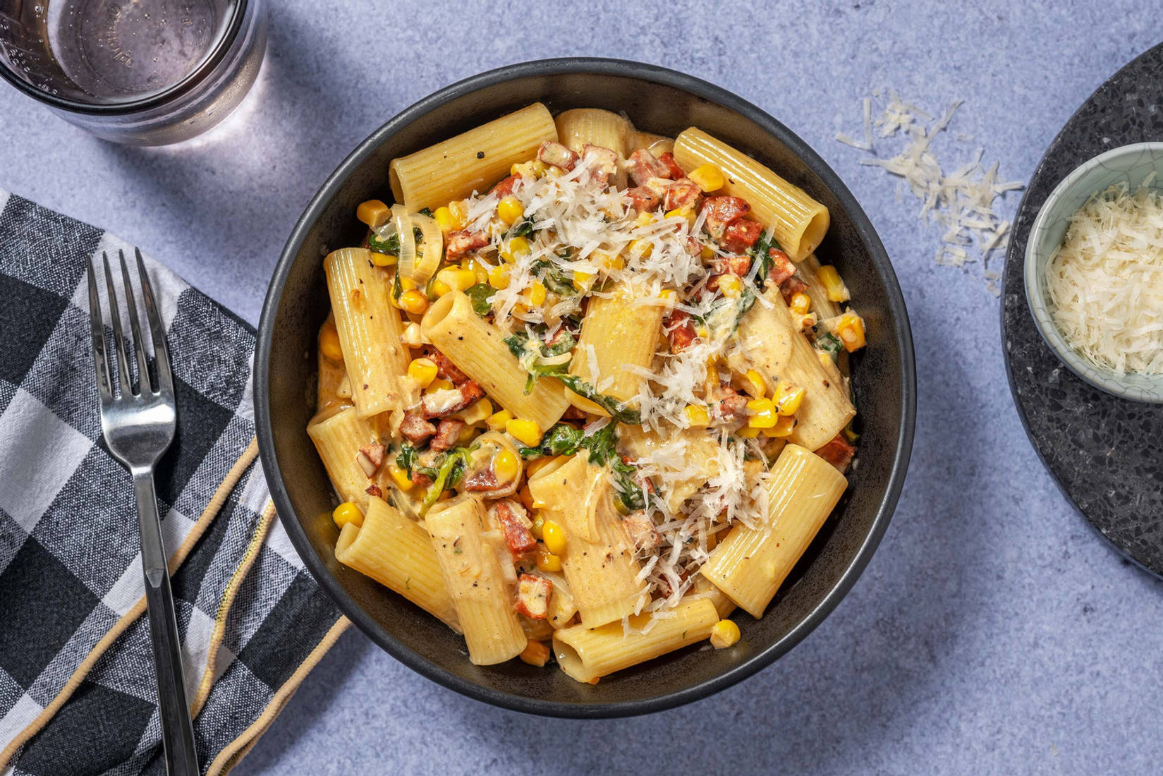 Speedy Creamy Chorizo and Sweetcorn Pasta