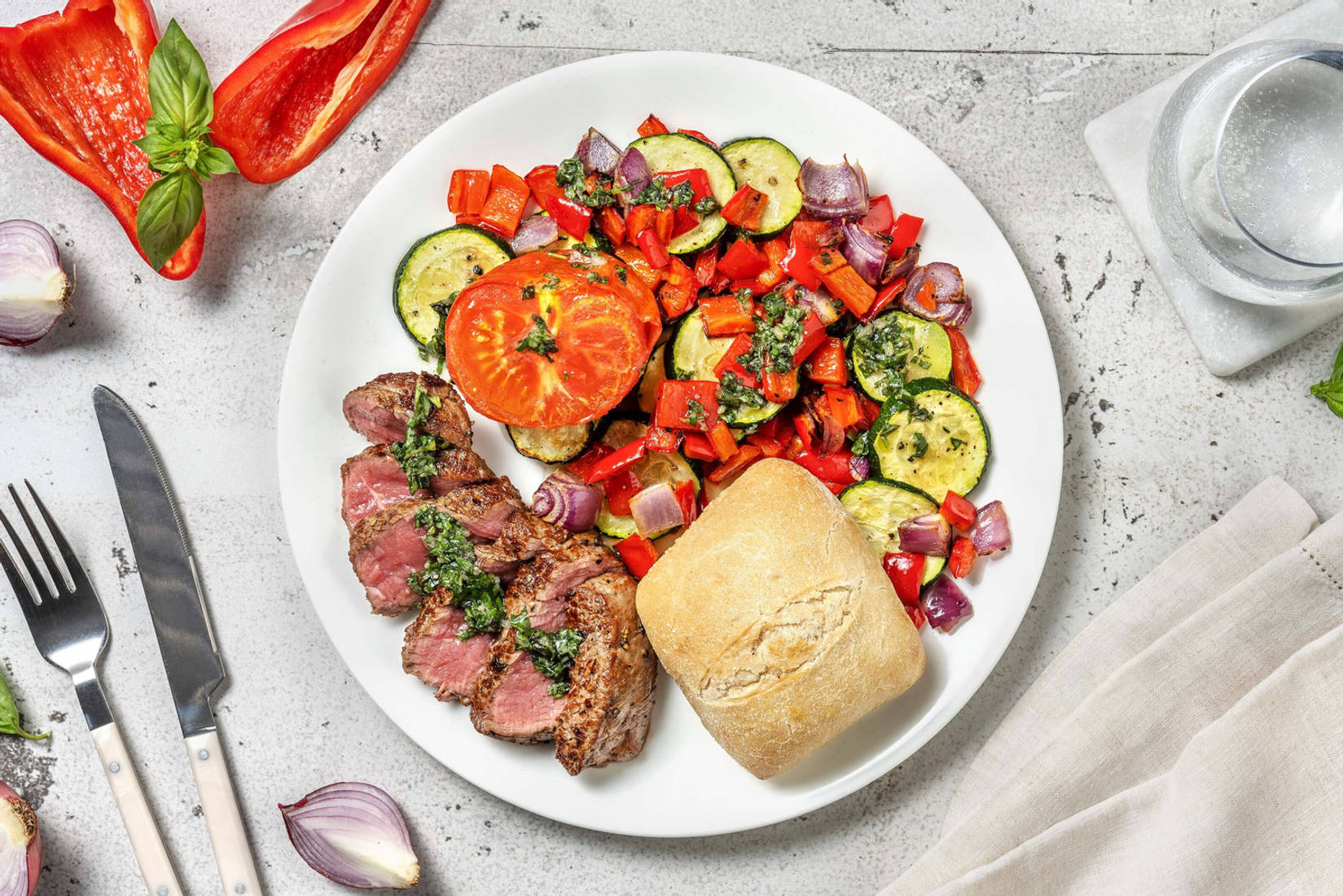 Pavé de bœuf sauce pistou