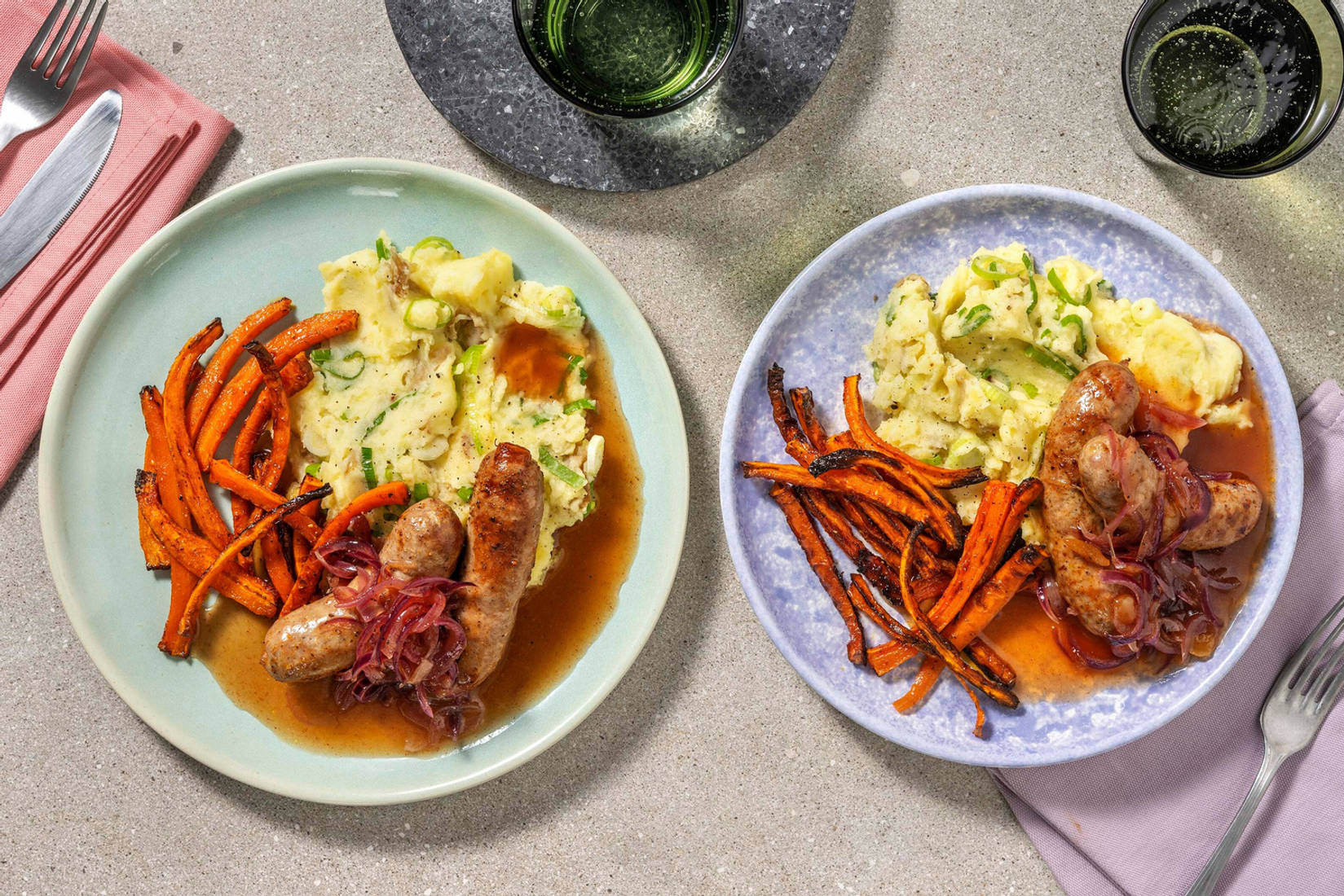 Cumberland Sausages and Spring Onion Mash