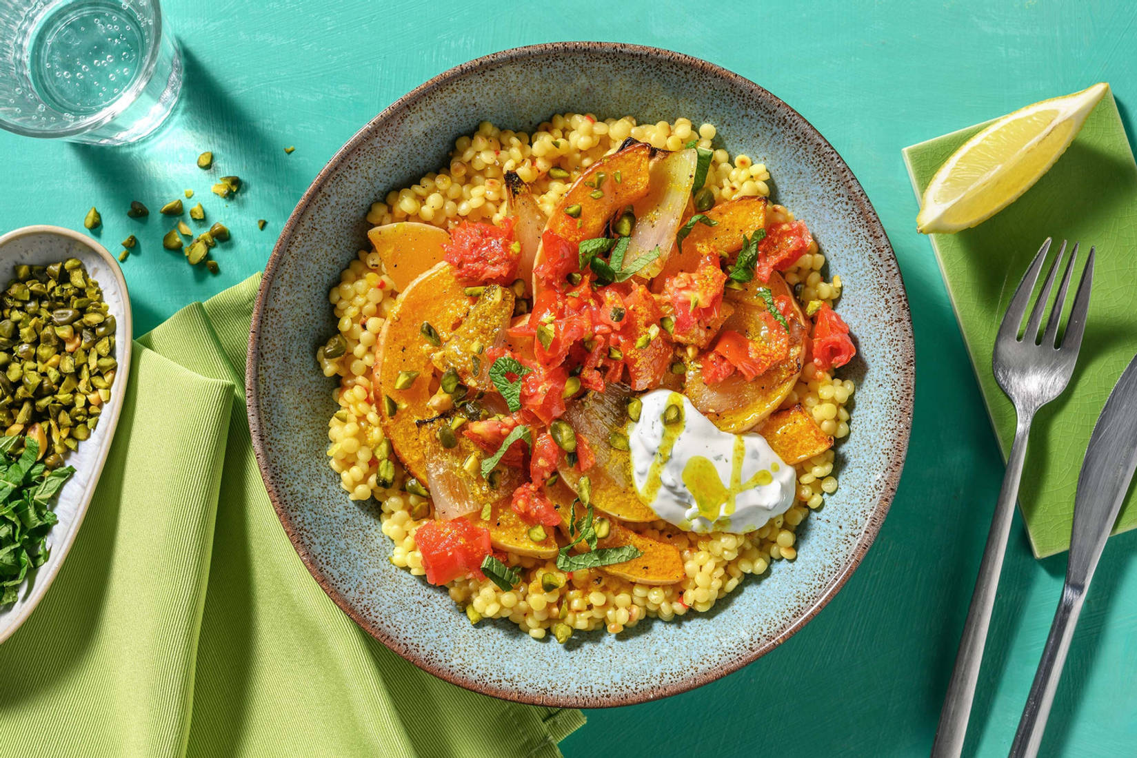 Butternut rôti, beurre au curcuma & menthe