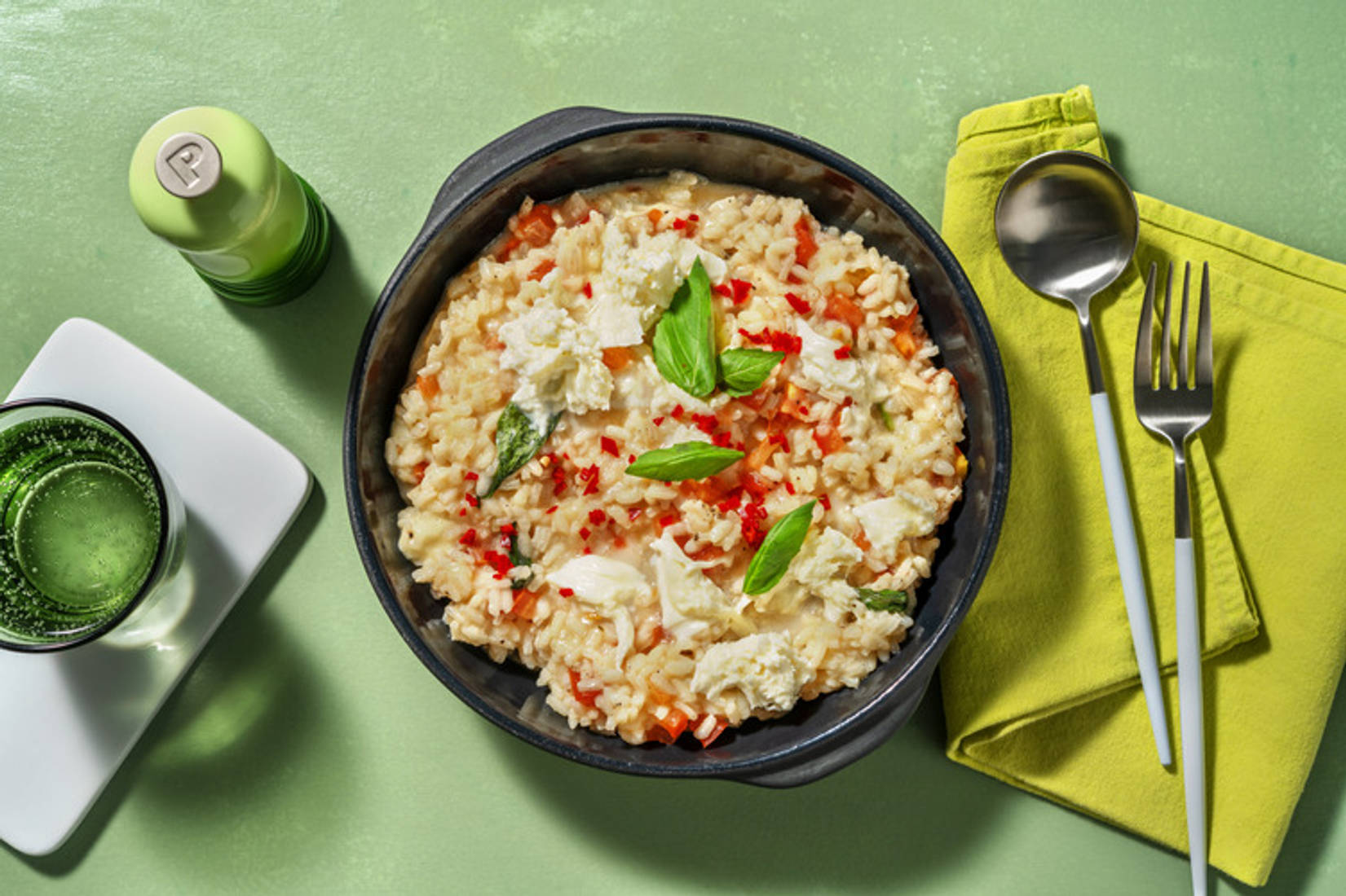 Basil and Mozzarella Risotto