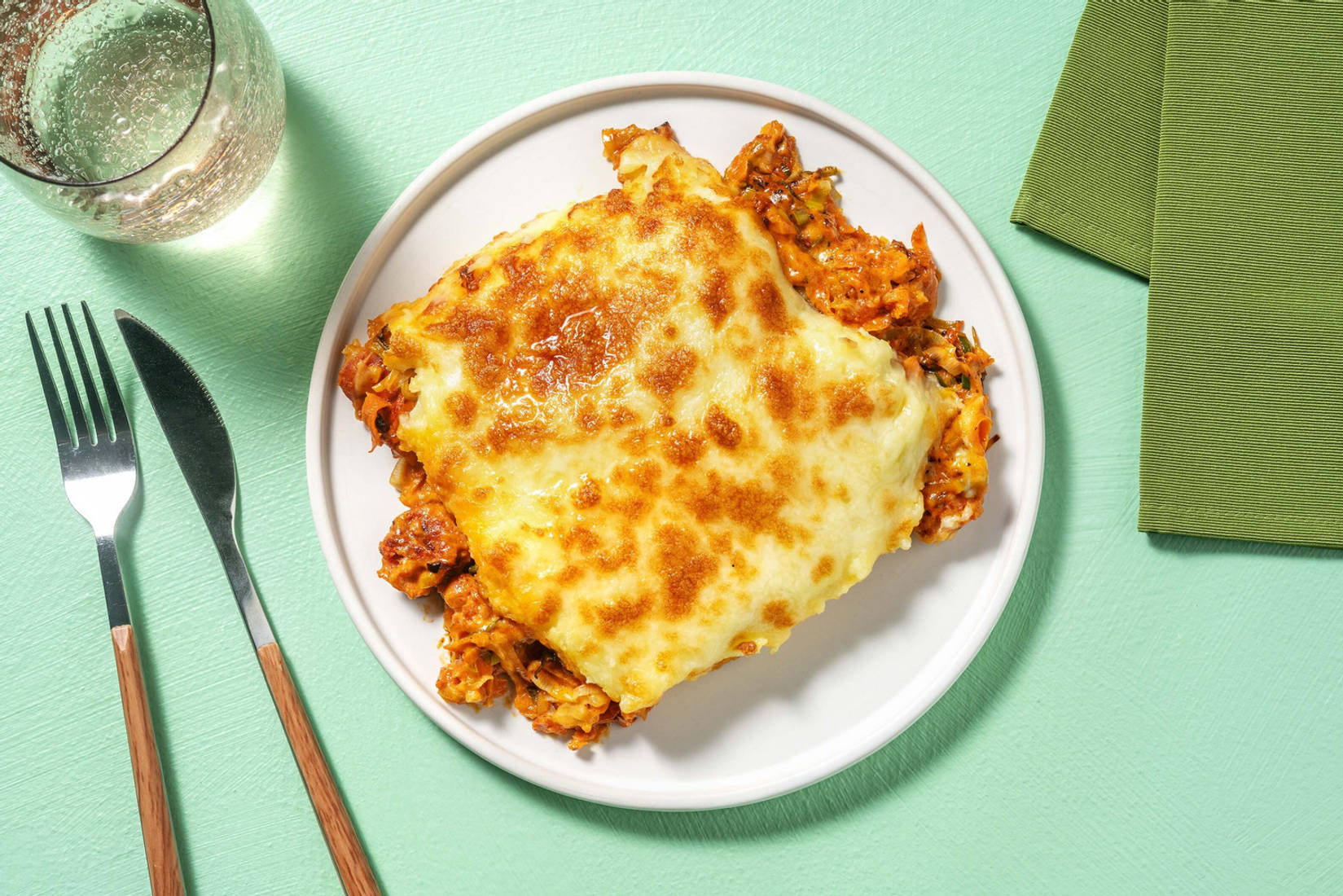 Viande hachée gratinée avec pommes de terre et maïs