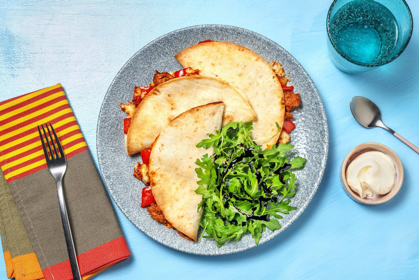 Spiced BBQ Pork Quesadillas