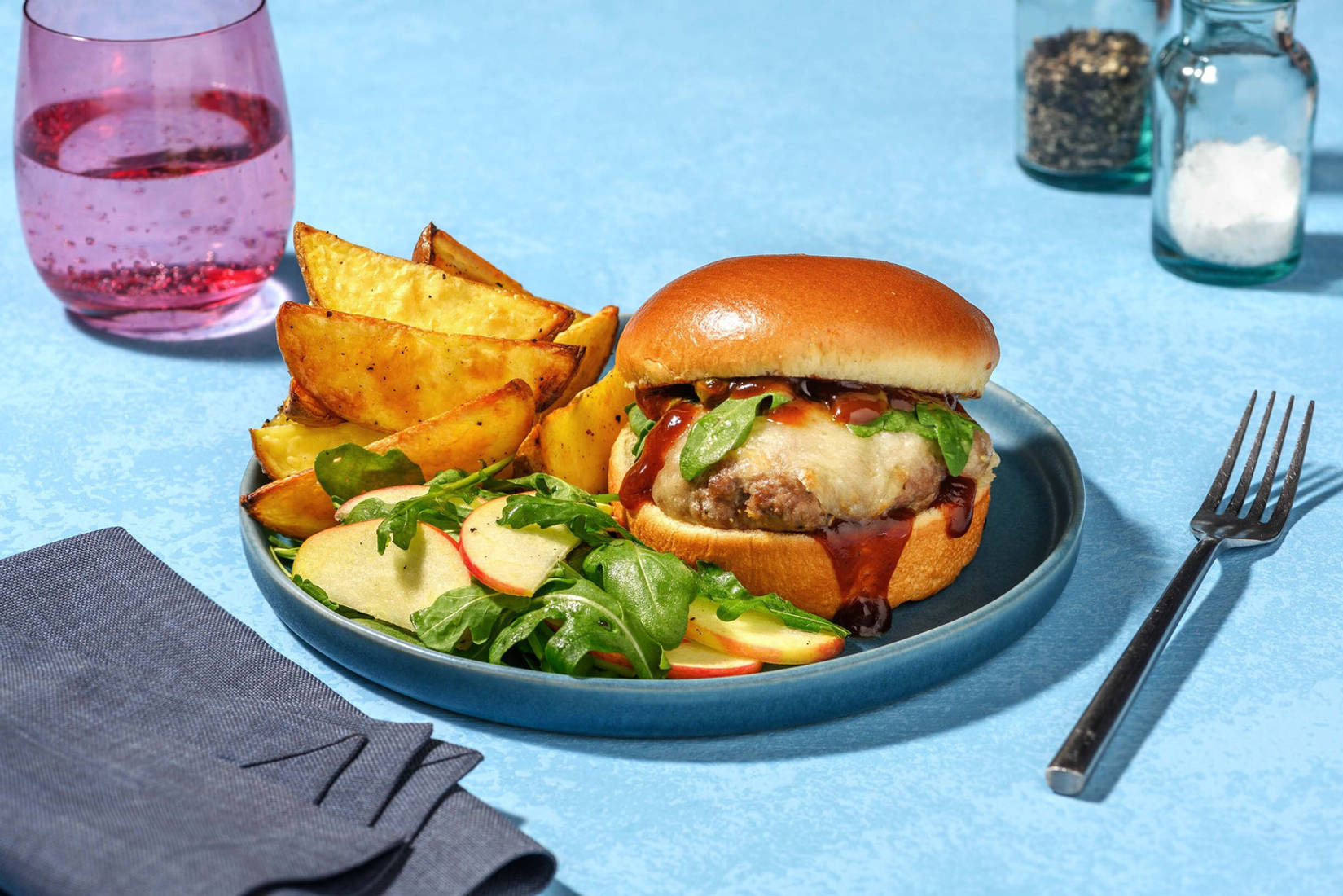 Cheesy BBQ Pork Burger