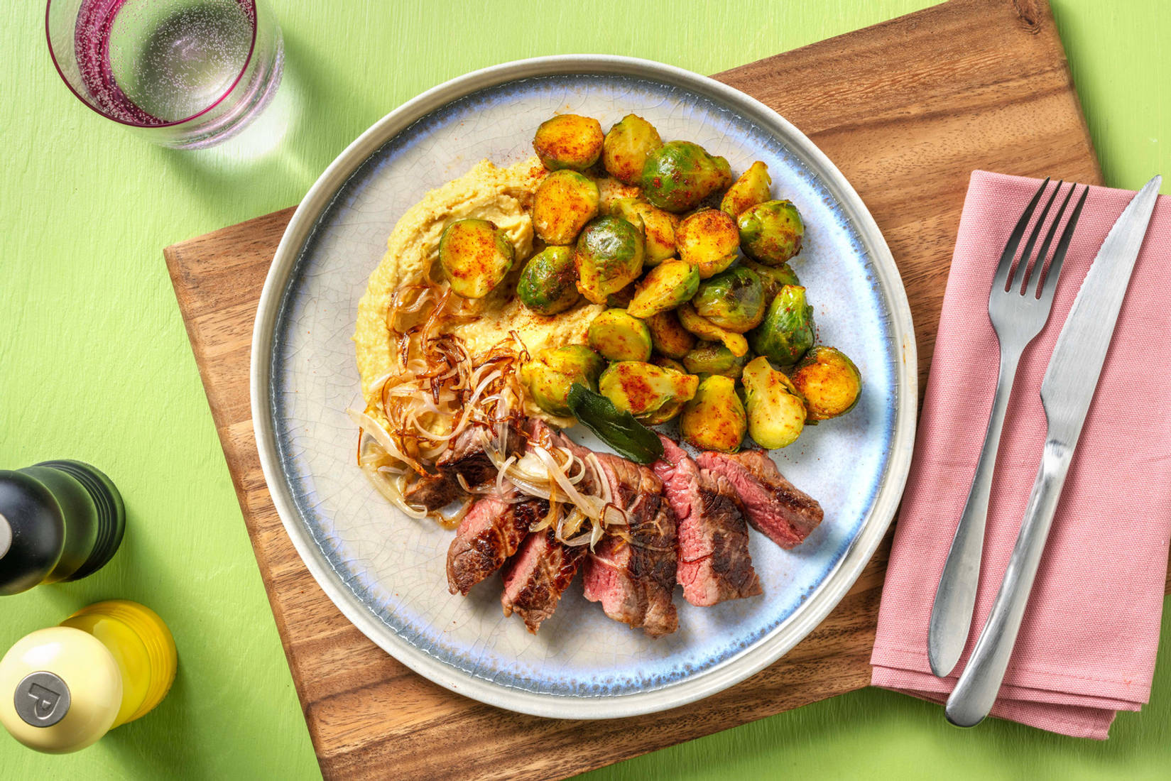 Bistecca di manzo e scalogno fondente