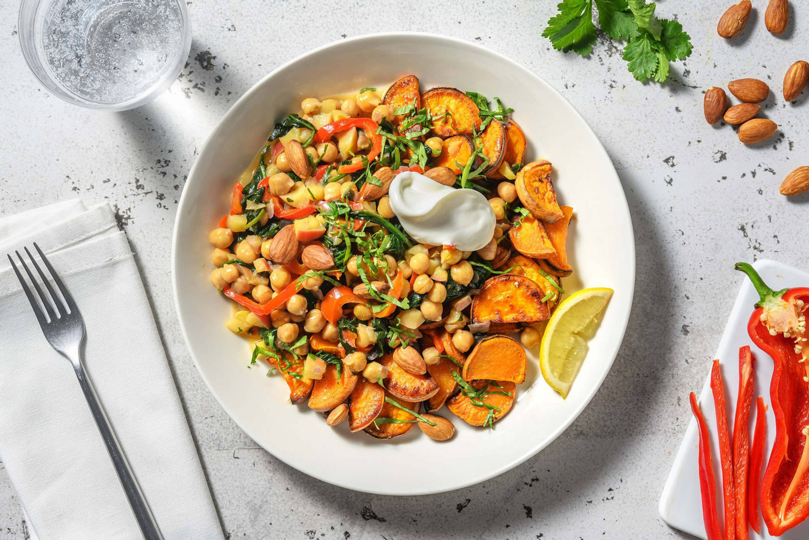 Bowl végétarien aux épices du Moyen-Orient