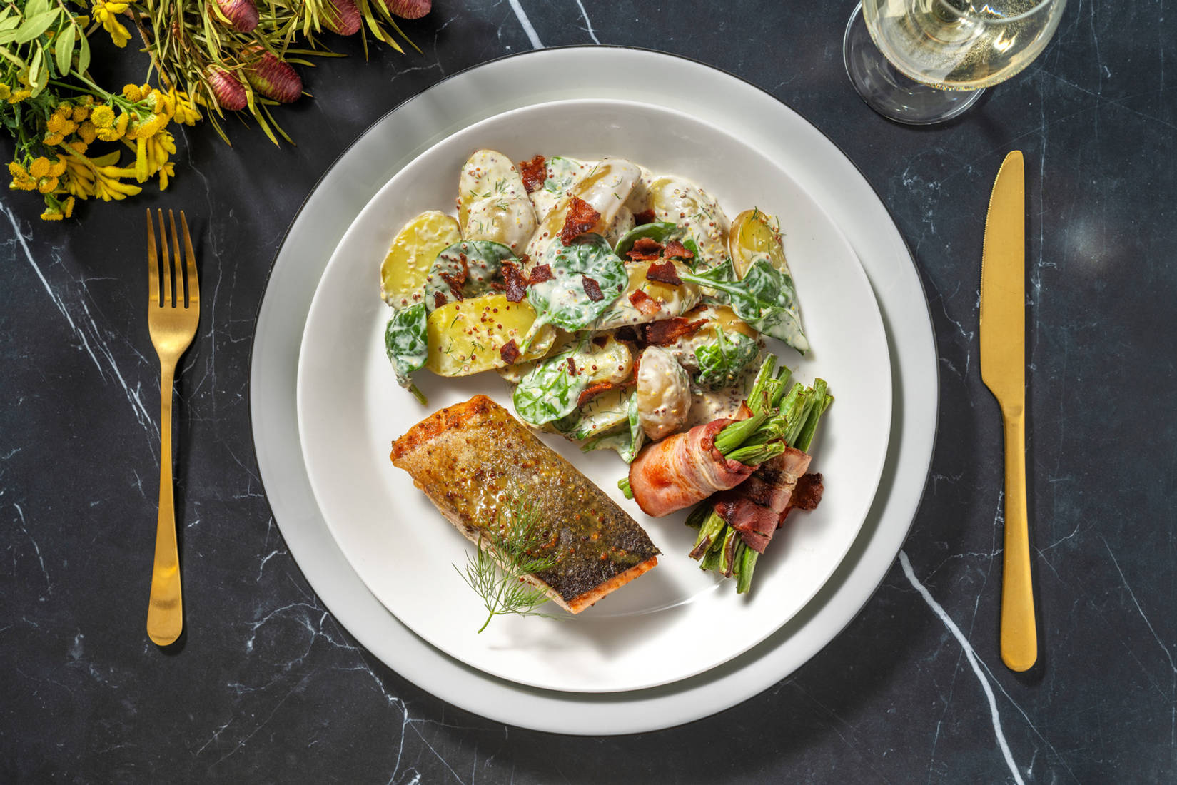 Honning- og sennepsglasert laks