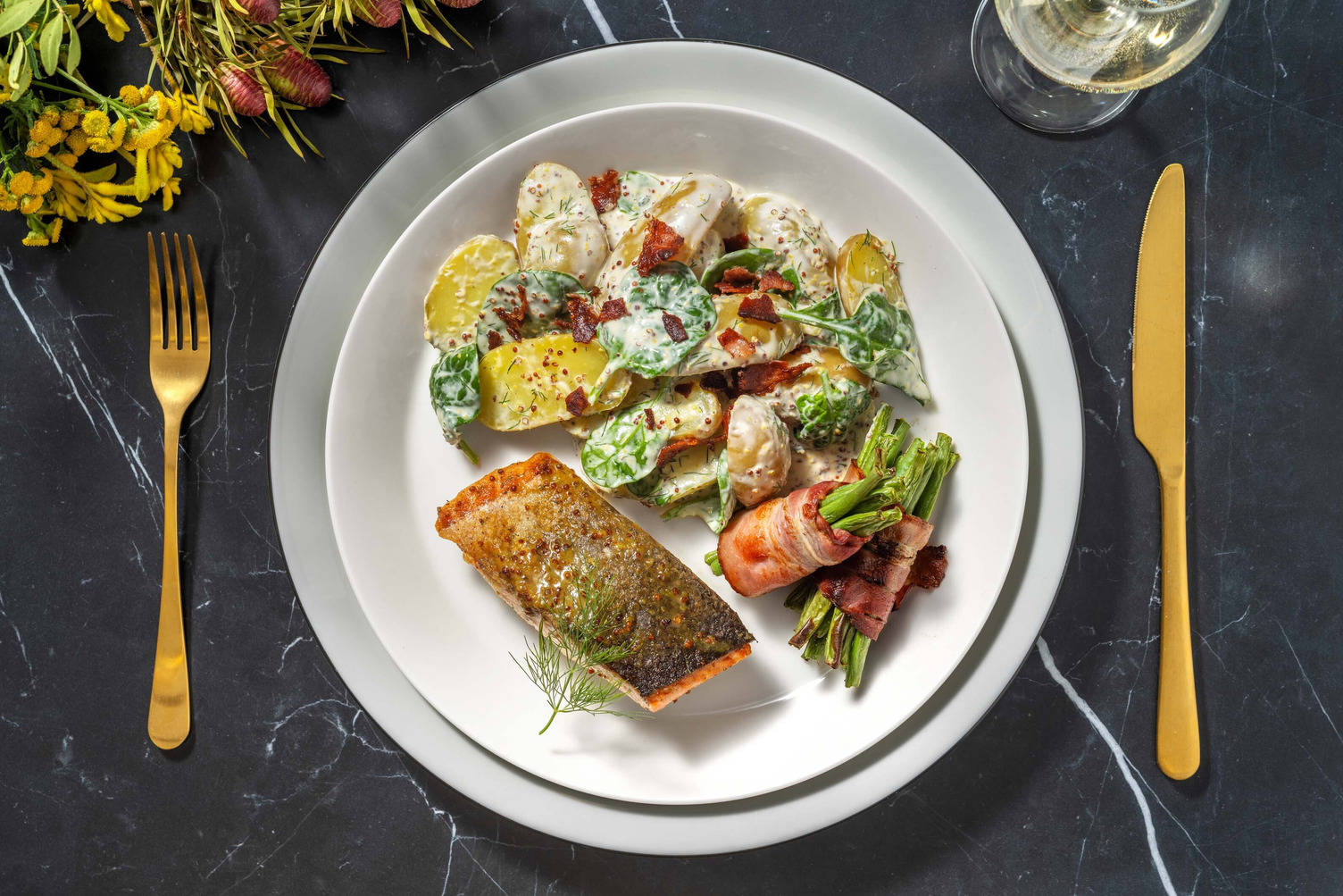 Honning- og sennepsglasert laks