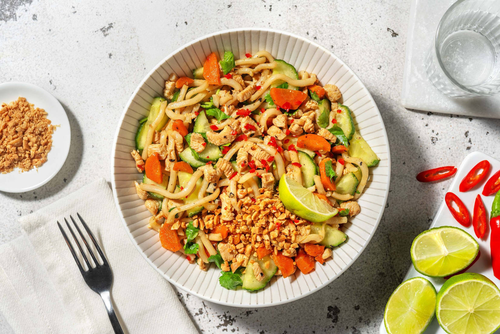 Salade de nouilles & poulet à la thaï 