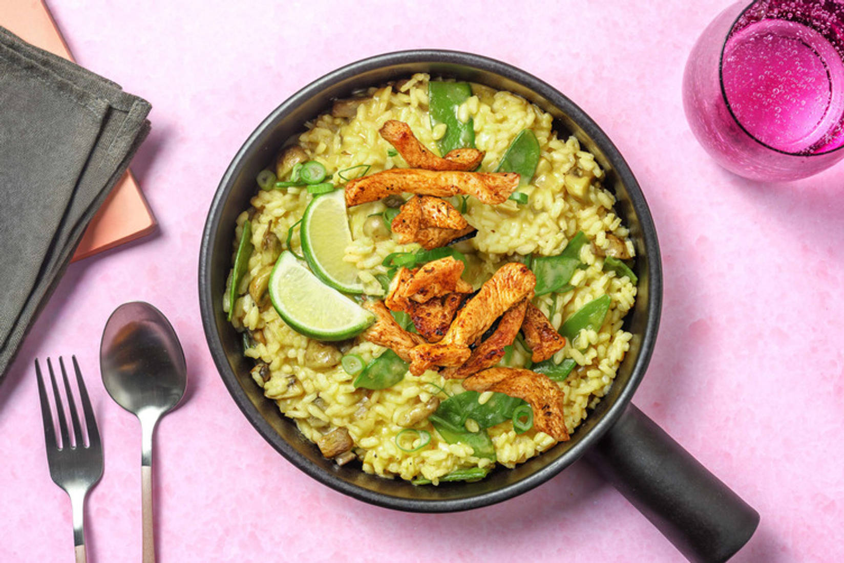 One-Pot Thai-Curry-Risotto mit extra Hähnchen