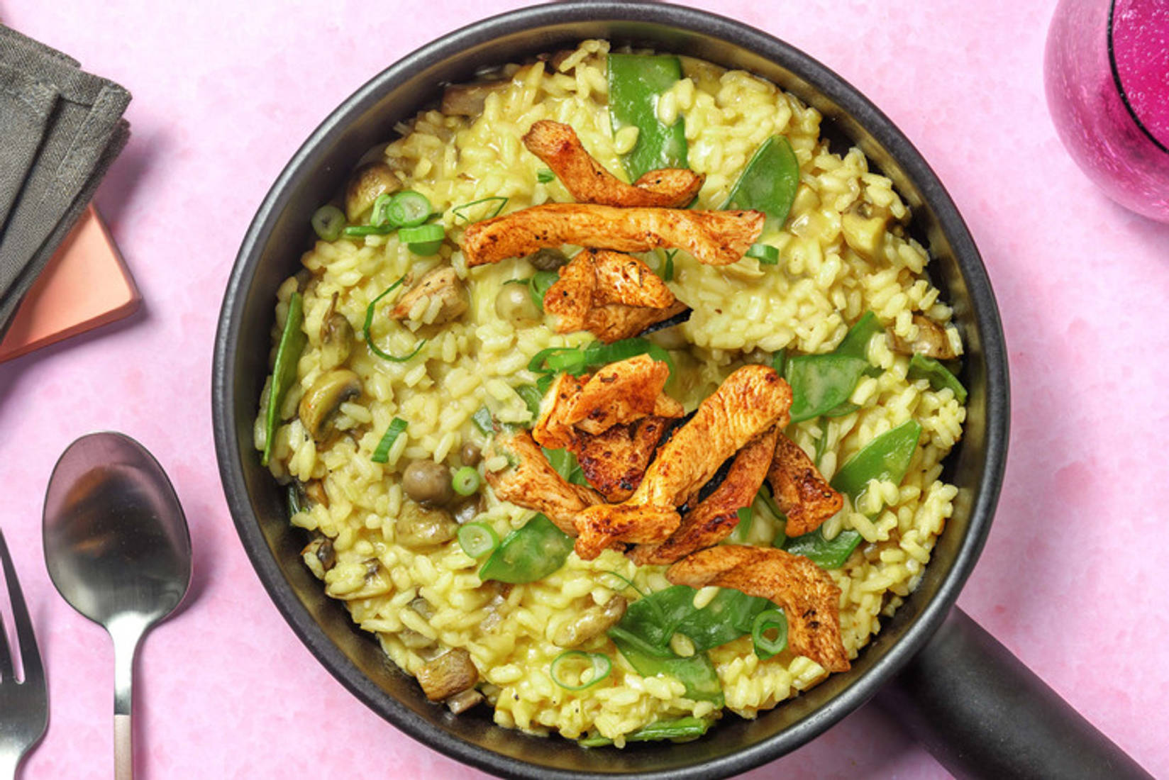 One-Pot Thai-Curry-Risotto mit extra Hähnchen