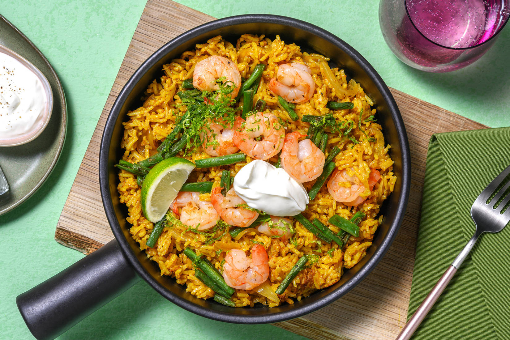 Korma Style Spiced Double Prawn Pilaf	