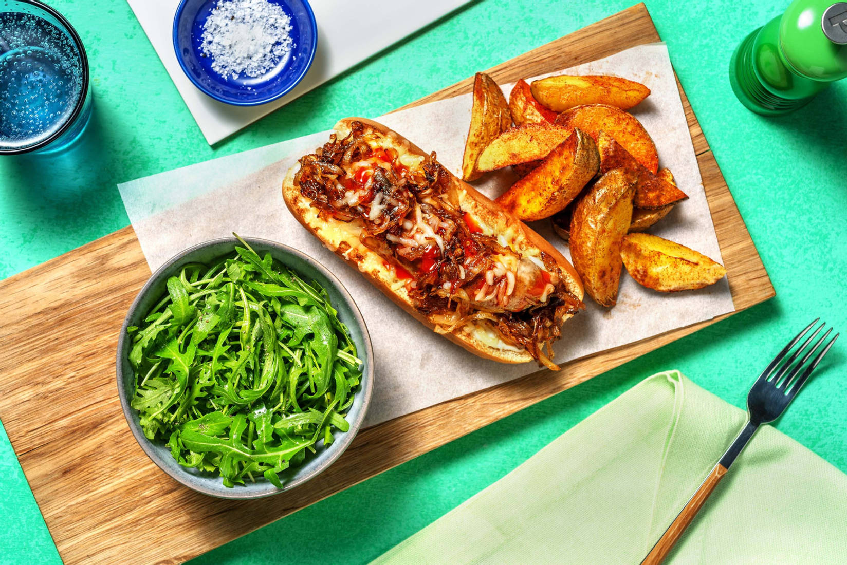 Cheesy Loaded Sausages in Buns