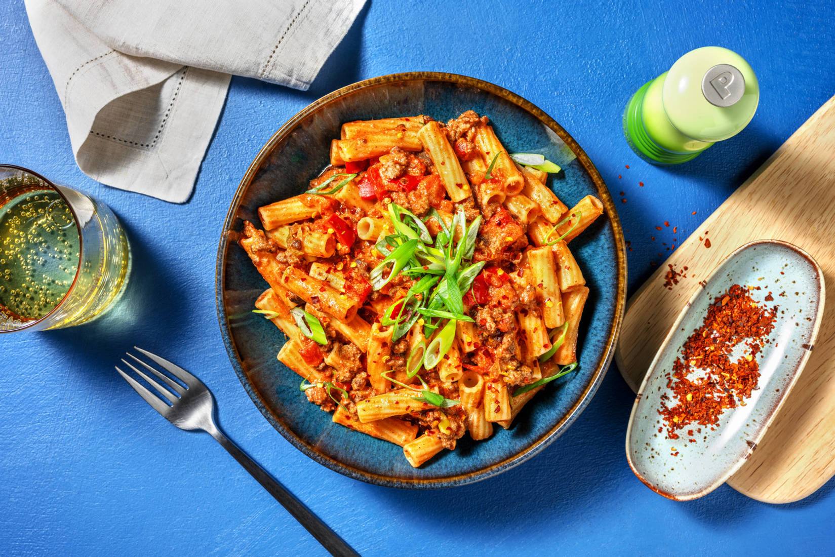 Hurtig Tex Mex-inspireret oksekødspasta