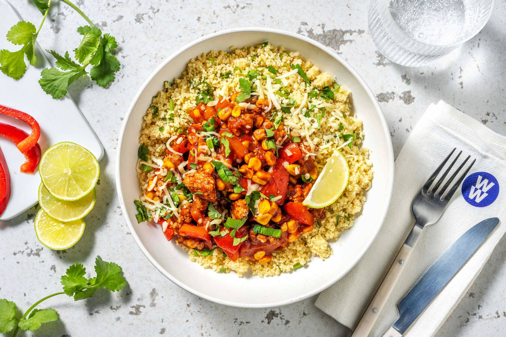 Chipotle Pork, Corn and Pepper Bowl