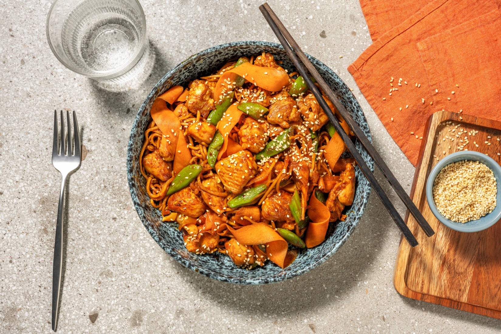 Thai Inspired Double Chicken Udon Noodles