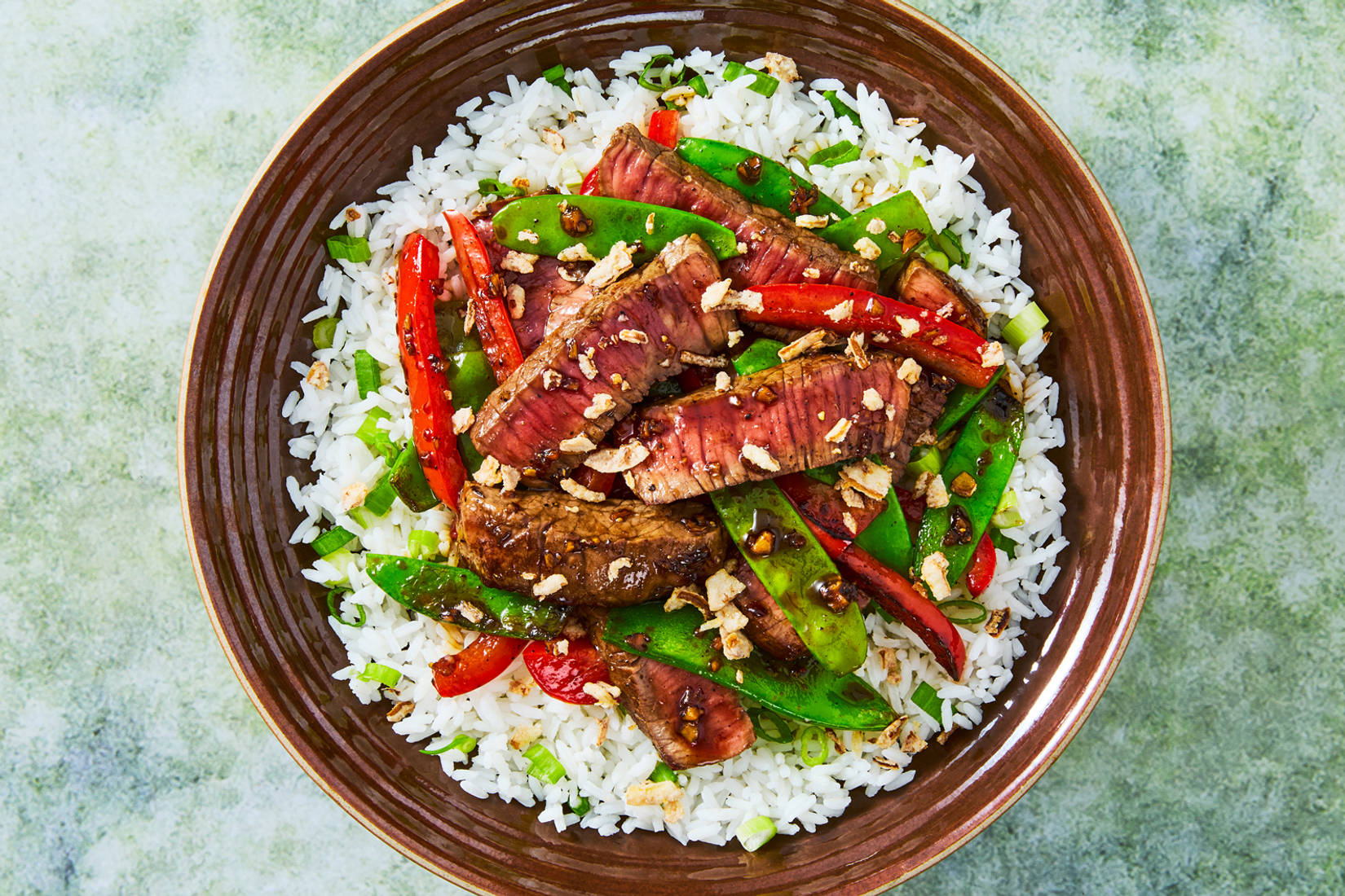 Ginger and Double Striploin Steak Stir-Fry
