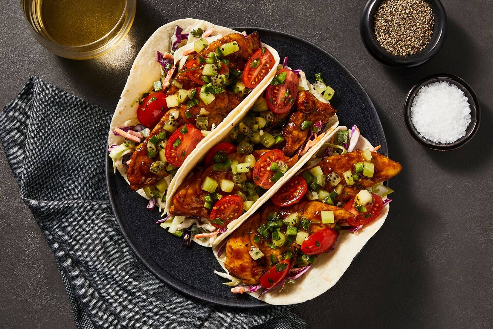 Caribbean-Inspired Mango-Glazed Chicken Tacos
