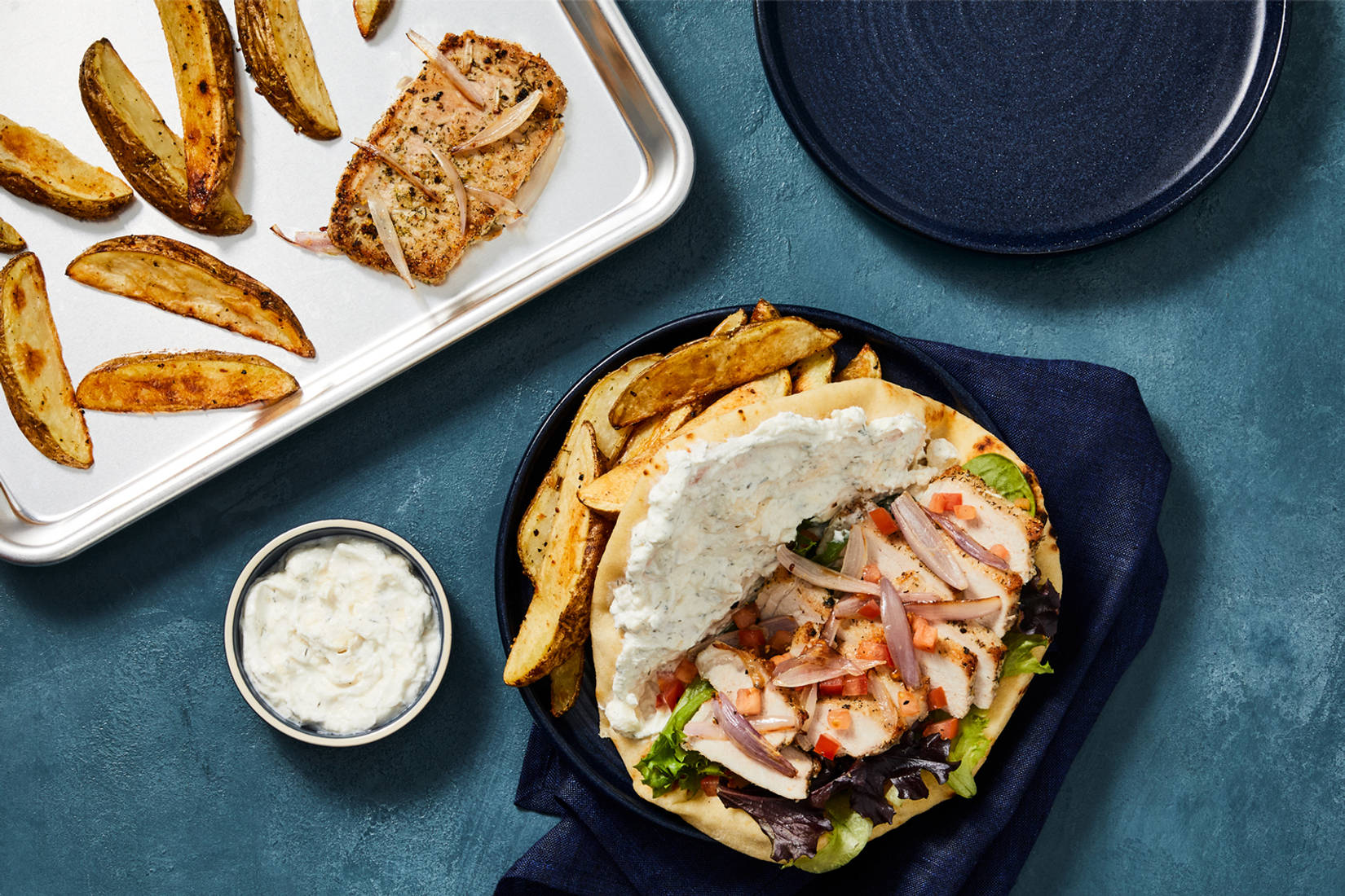 Wraps de porc à l'ail sur plaque