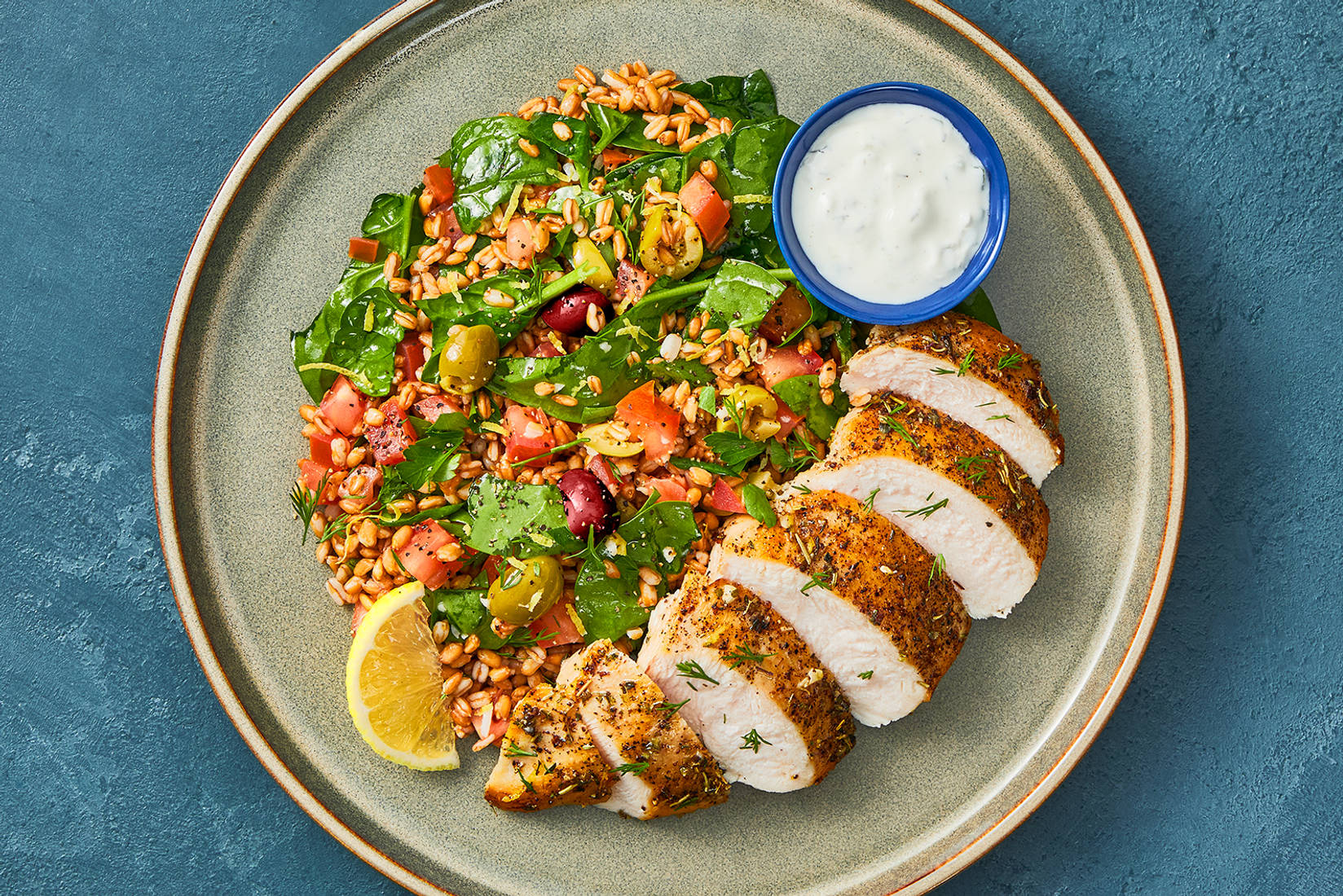 Nutritionist's Pick: Golden Chicken and Greek-Inspired Farro 