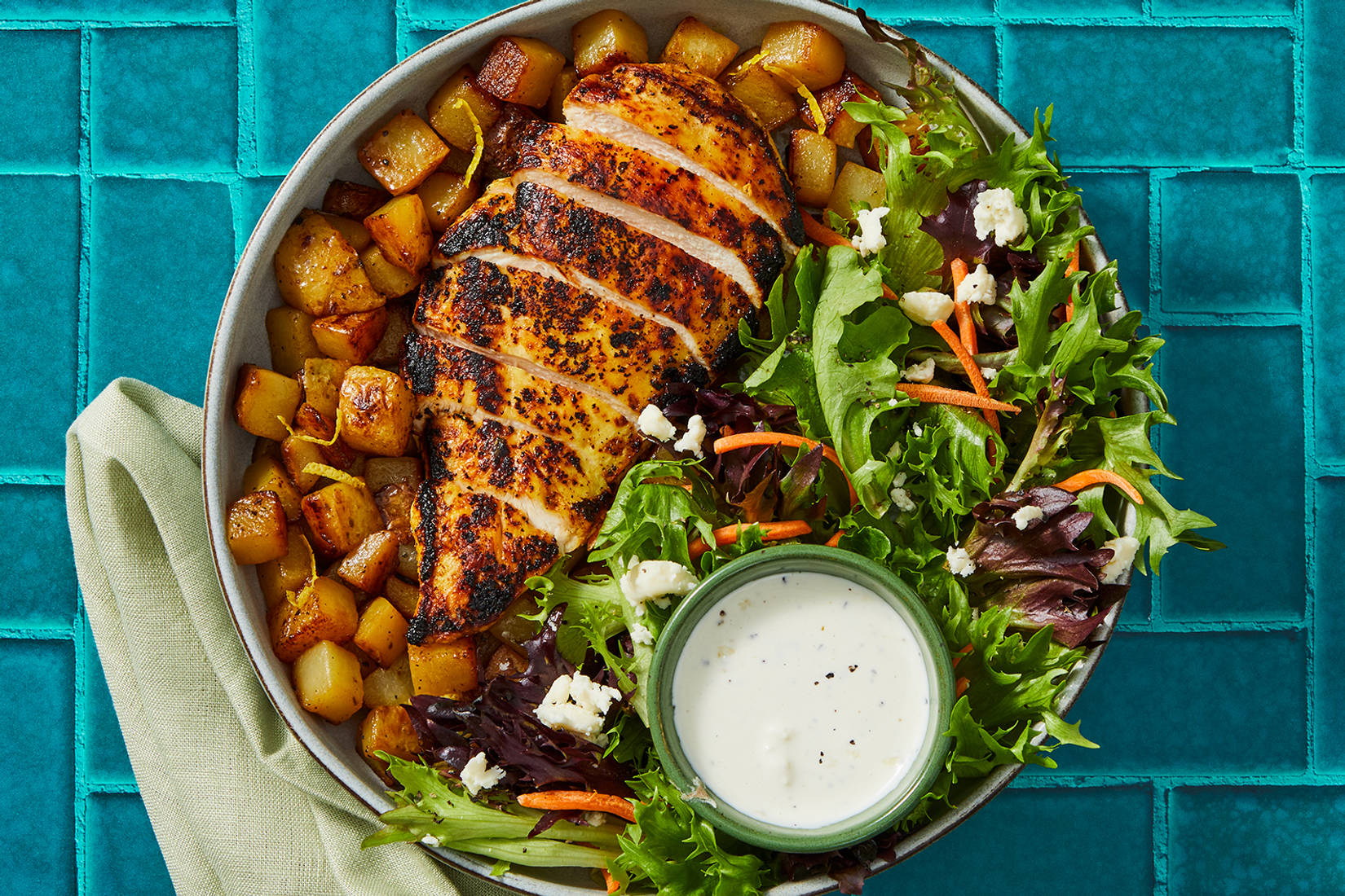 Lemon-Pepper Chicken Thigh and Braised Potatoes