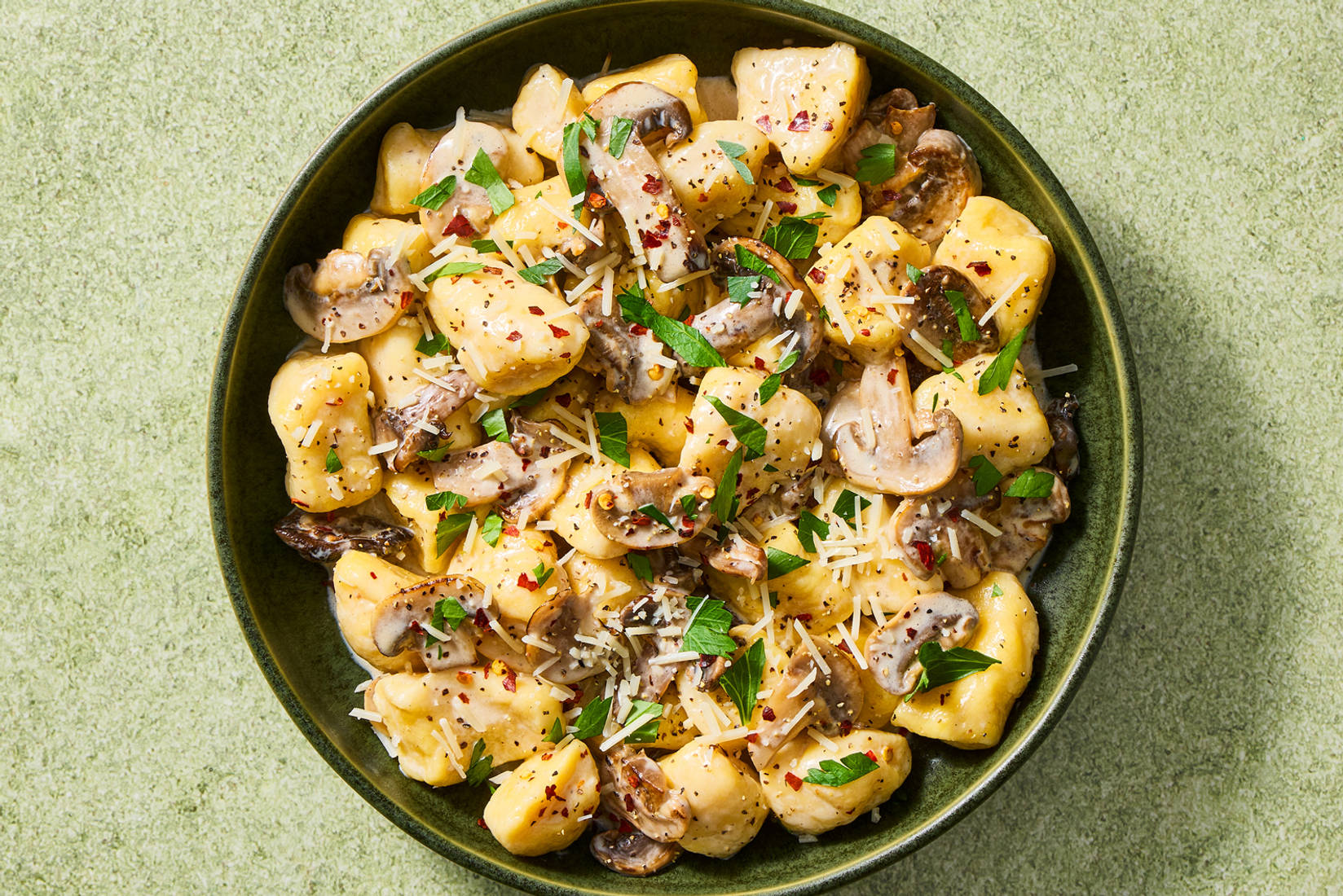 Ricotta Gnocchi with Creamy Mushroom Sauce