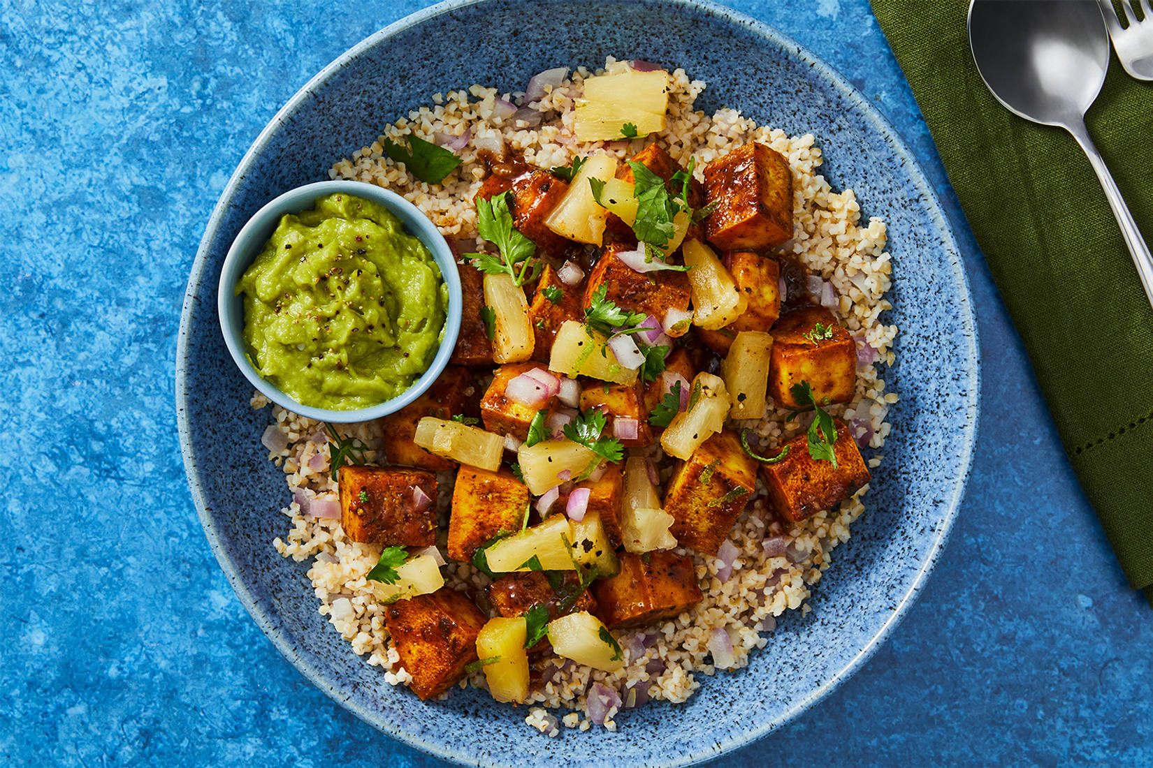 Saucy Mango-Jerk Tofu Bowl