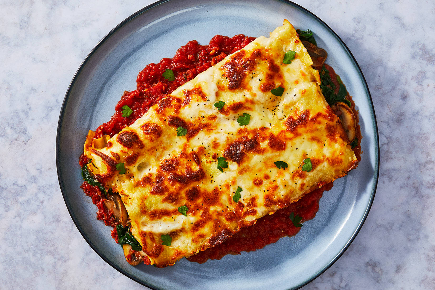 Cheesy Baked Mushroom Rotolo