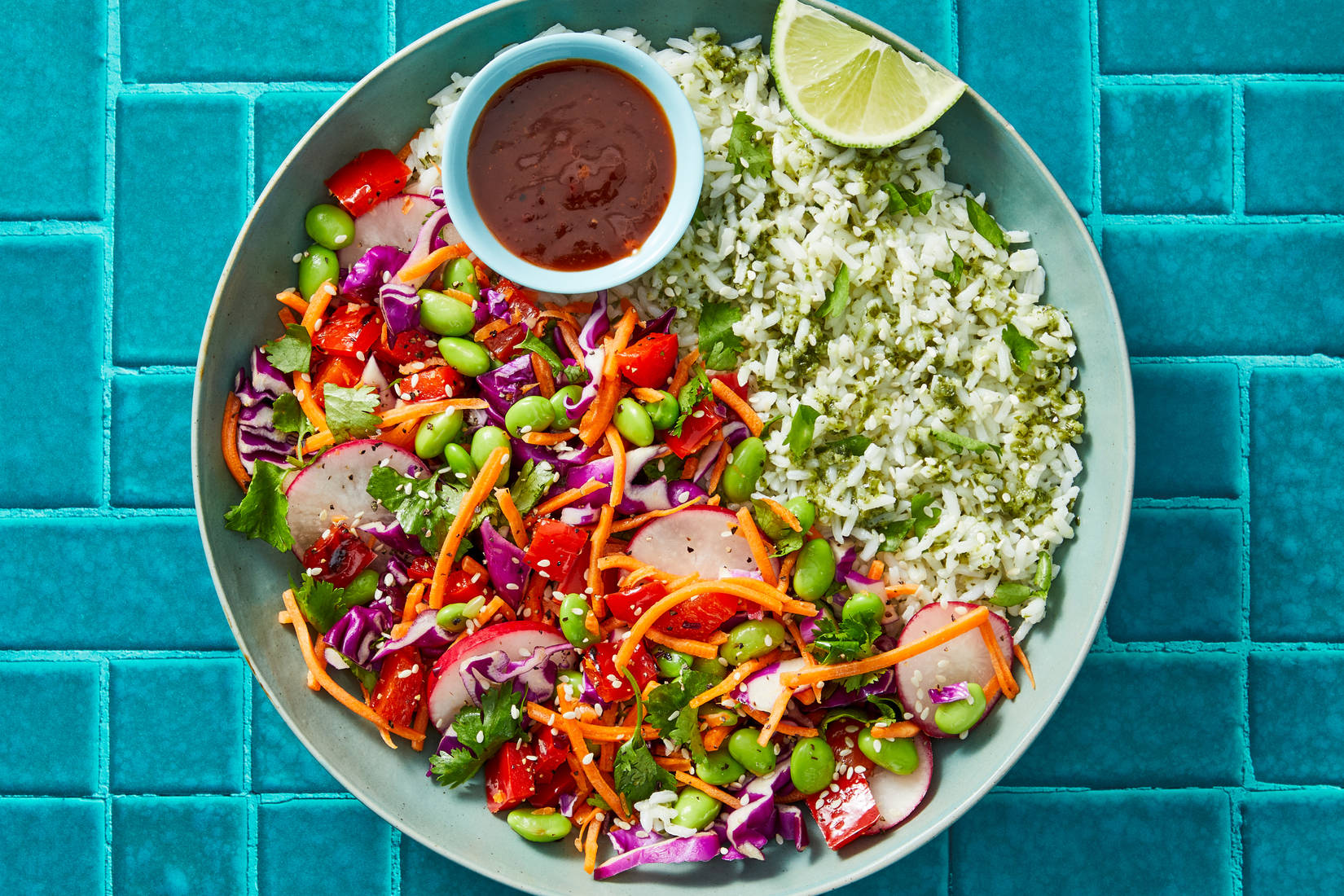 Spicy Thai Rainbow Veggie & Rice Bowls