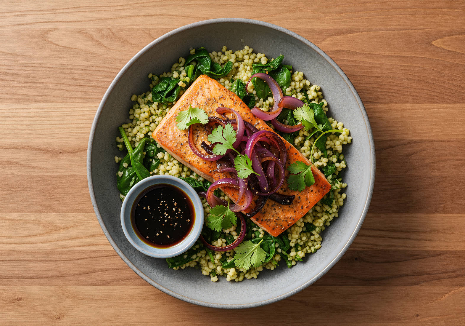 Garlic-Ginger Salmon & Bulgur Bowls