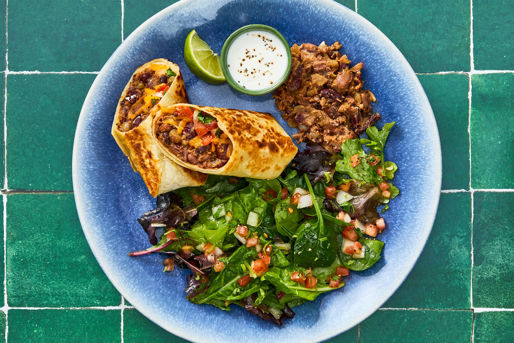 Crispy Southwest Chicken & Bean Burritos