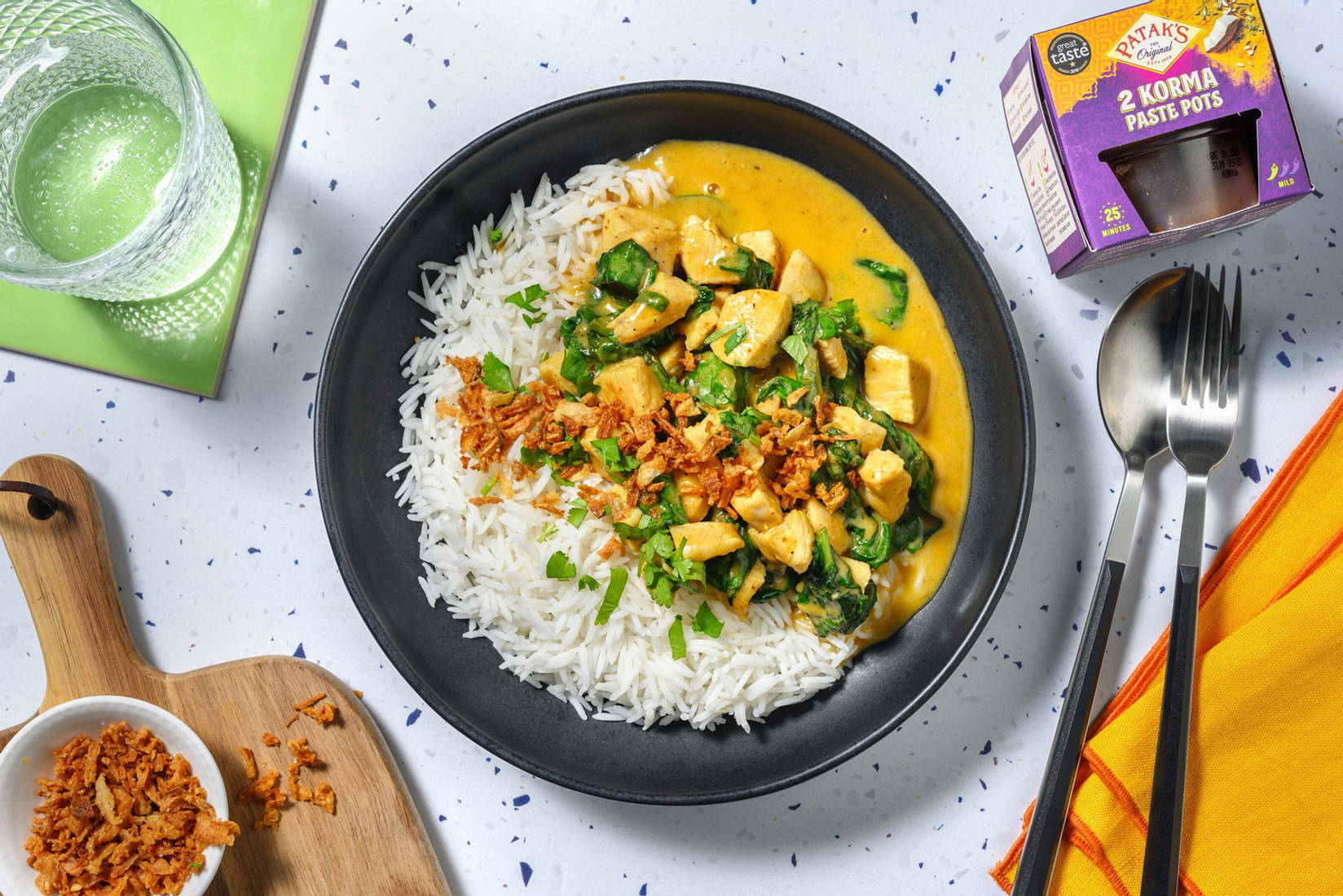 Patak's Chicken Korma and Spinach Curry