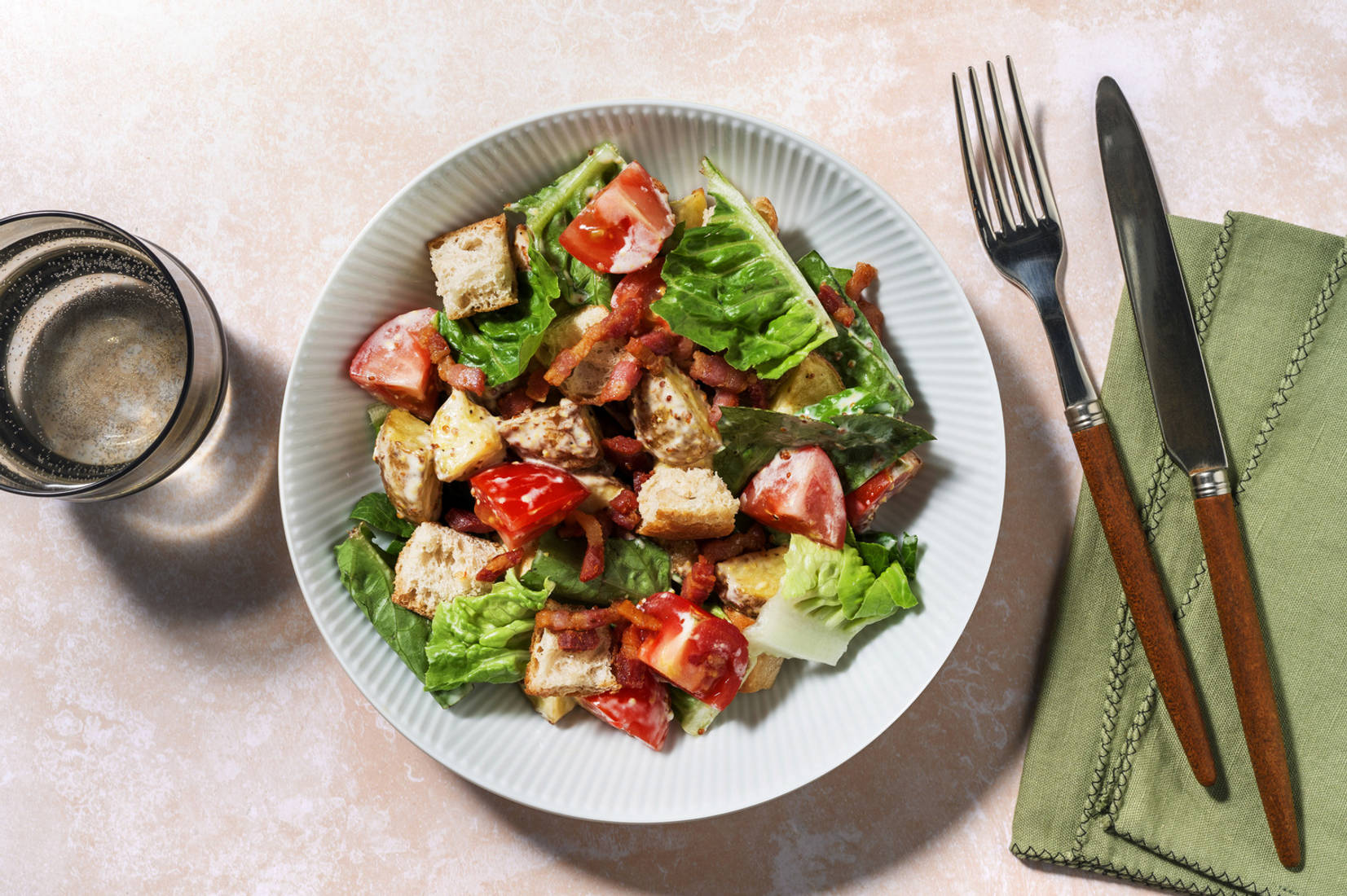 Creamy Bacon, Potato and Baby Gem Salad